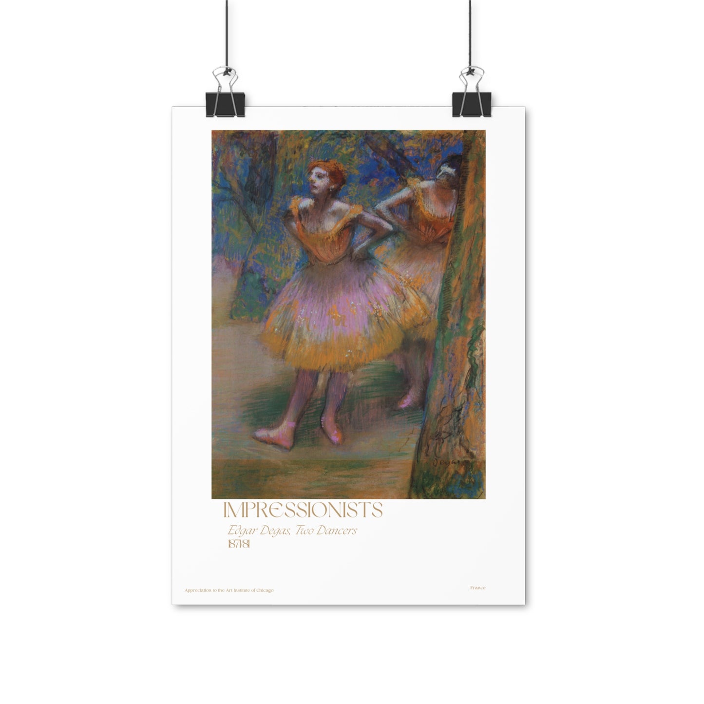 Edgar Degas, Two Dancers 1871/81 Vertical Poster EU