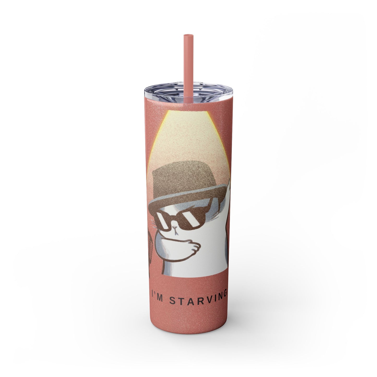 Blues Cat Tumbler with Straw, 20oz