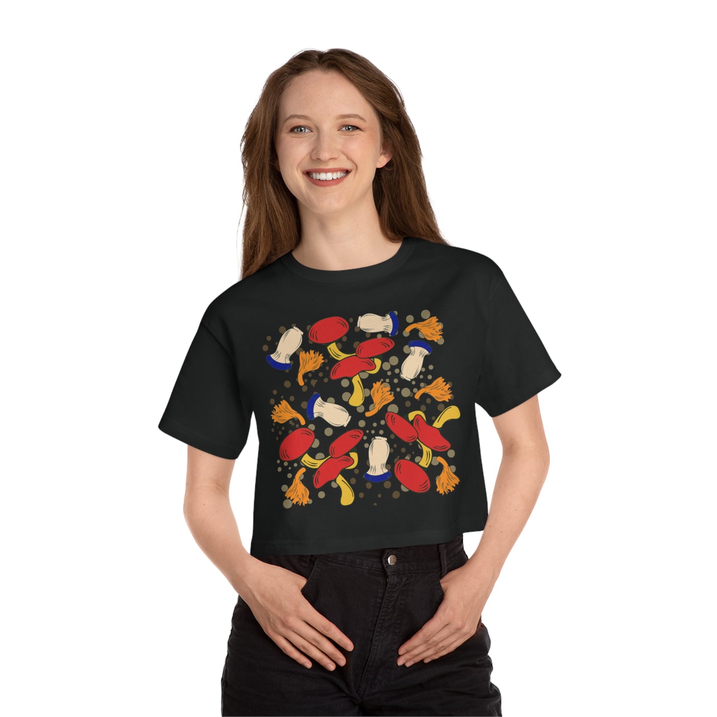 Mushrooms Champion Women's Heritage Cropped T-Shirt