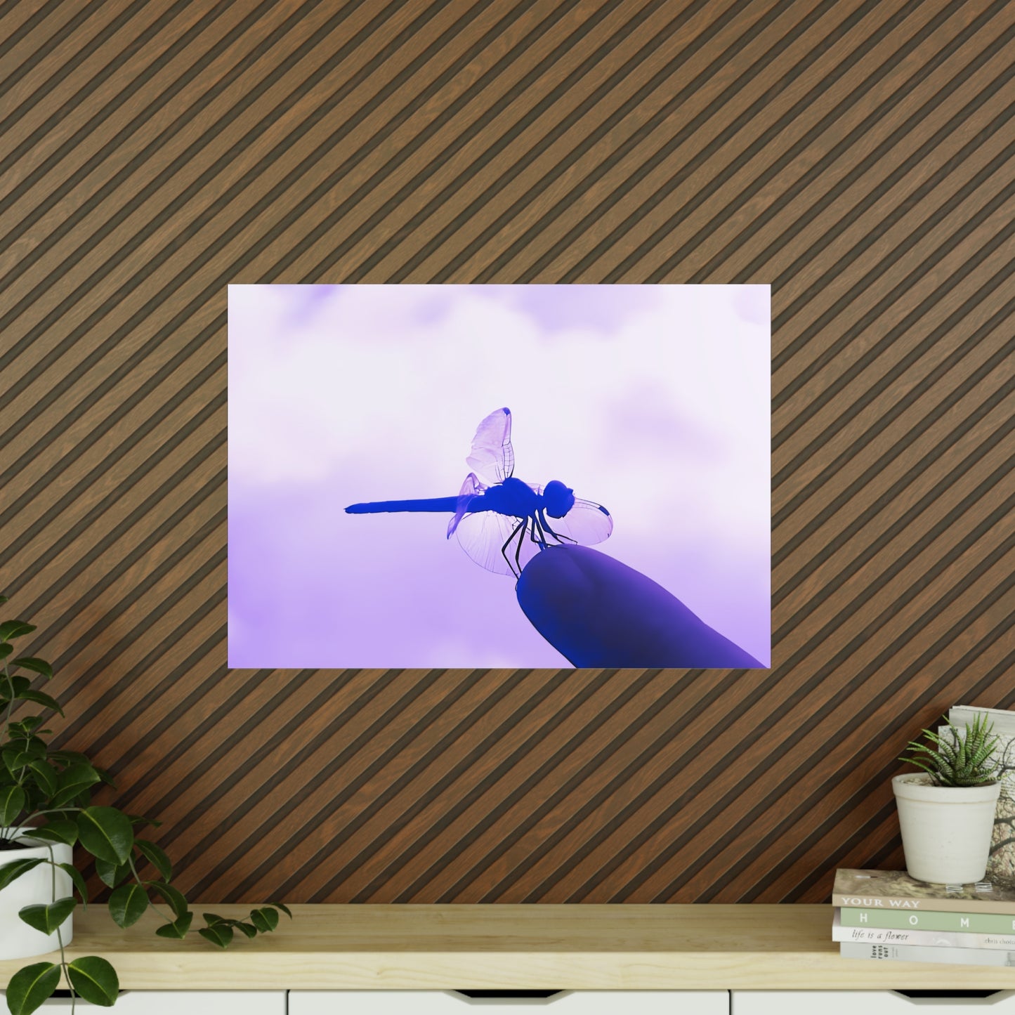 Dragonfly Violet Matte Photograph Horizontal Posters EU