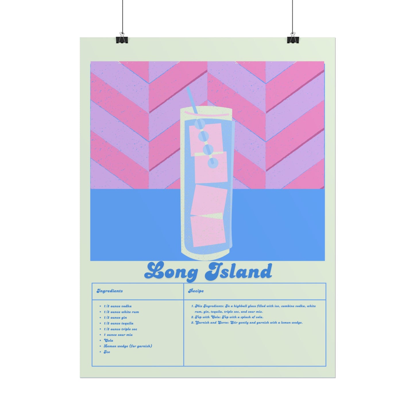 Long Island Illustration Vertical Poster LARGE EU