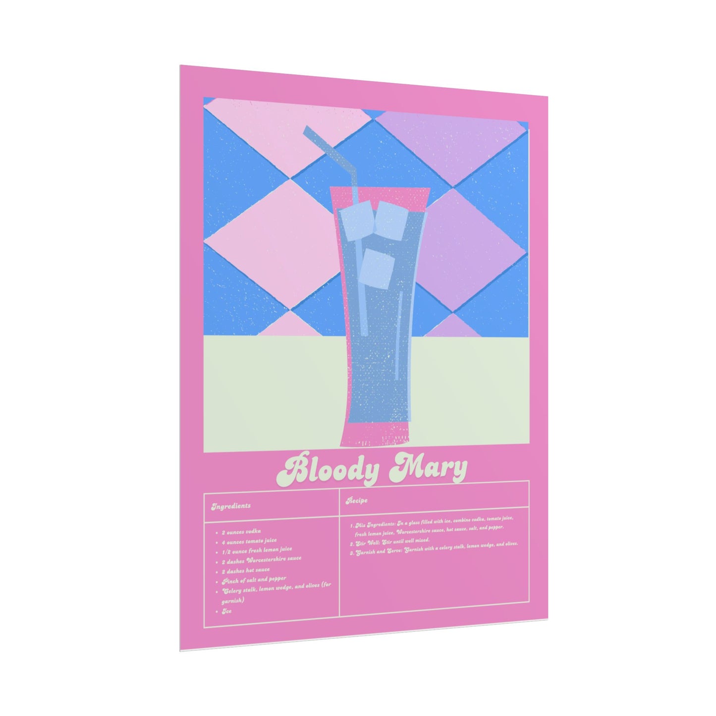 Bloody Mary Illustration Vertical Poster SMALL EU