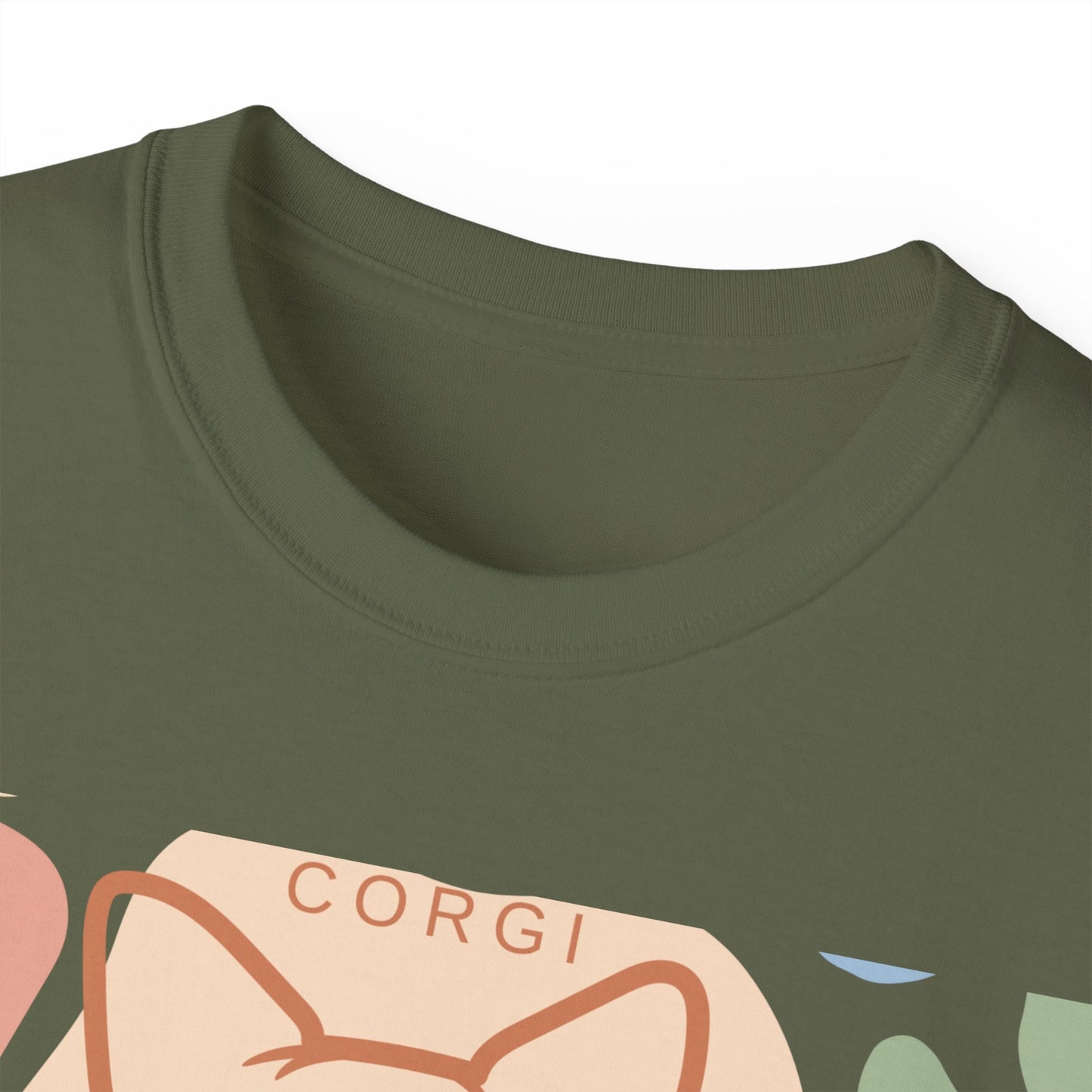 Linda camiseta unisex de algodón ultra fino con grupa de corgi 