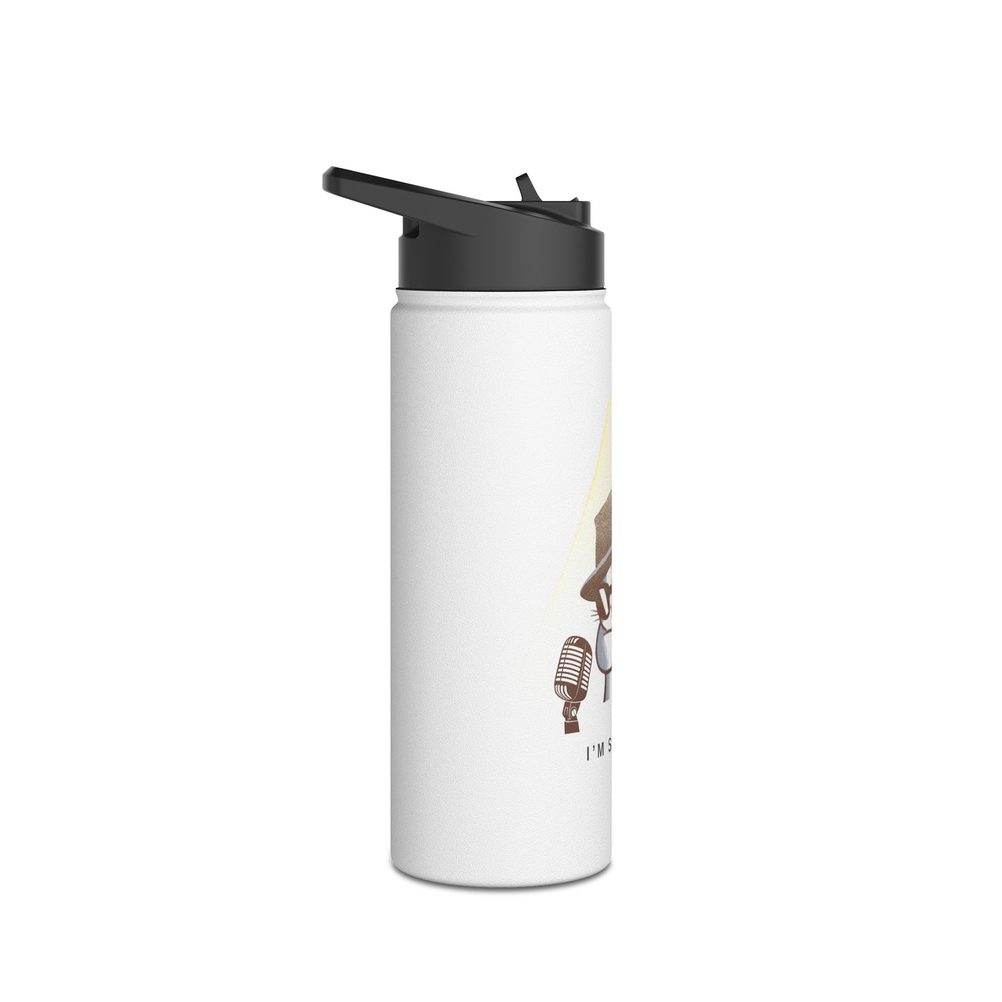 Blues Cat Stainless Steel Water Bottle, Standard Lid