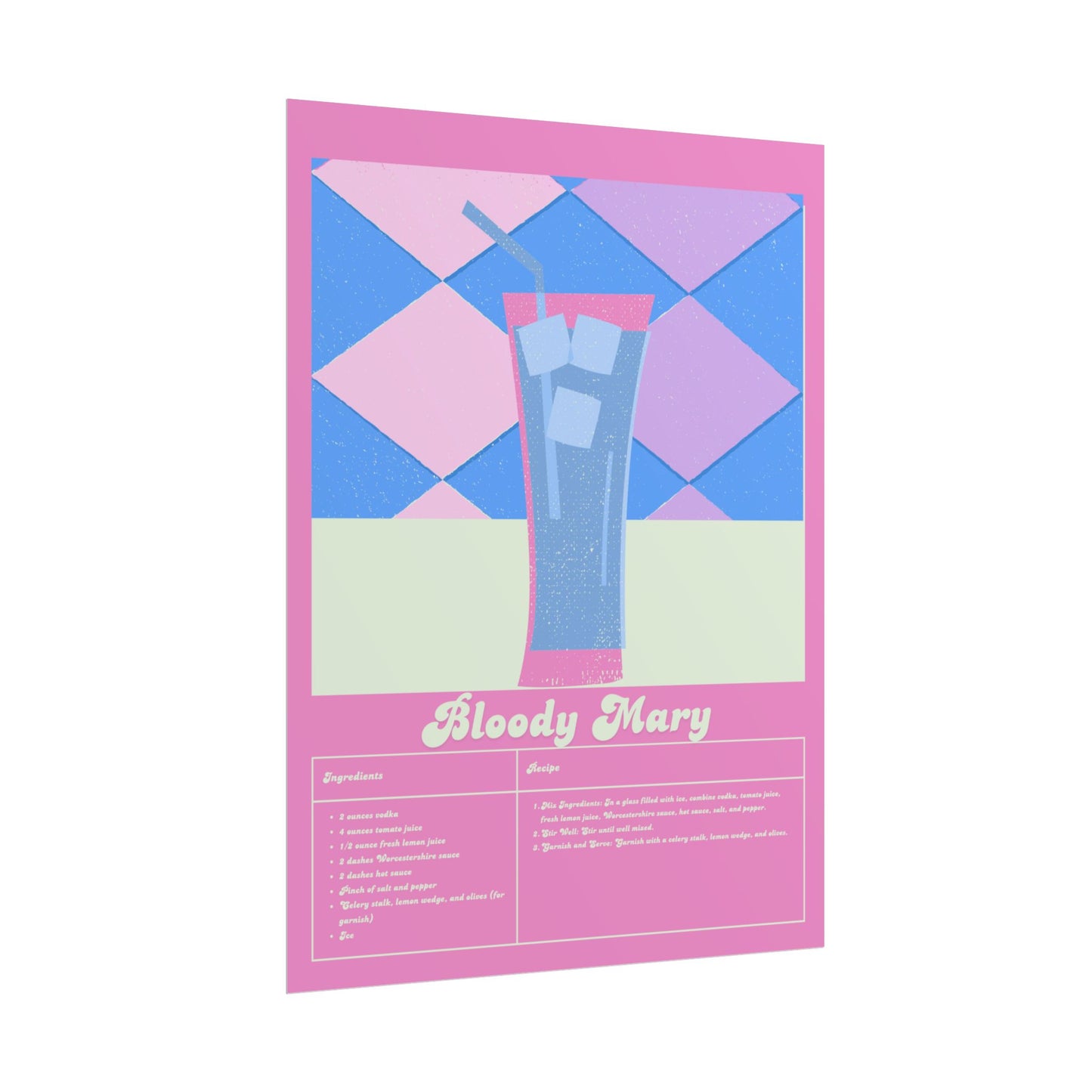 Bloody Mary Illustration Vertical Poster LARGE EU