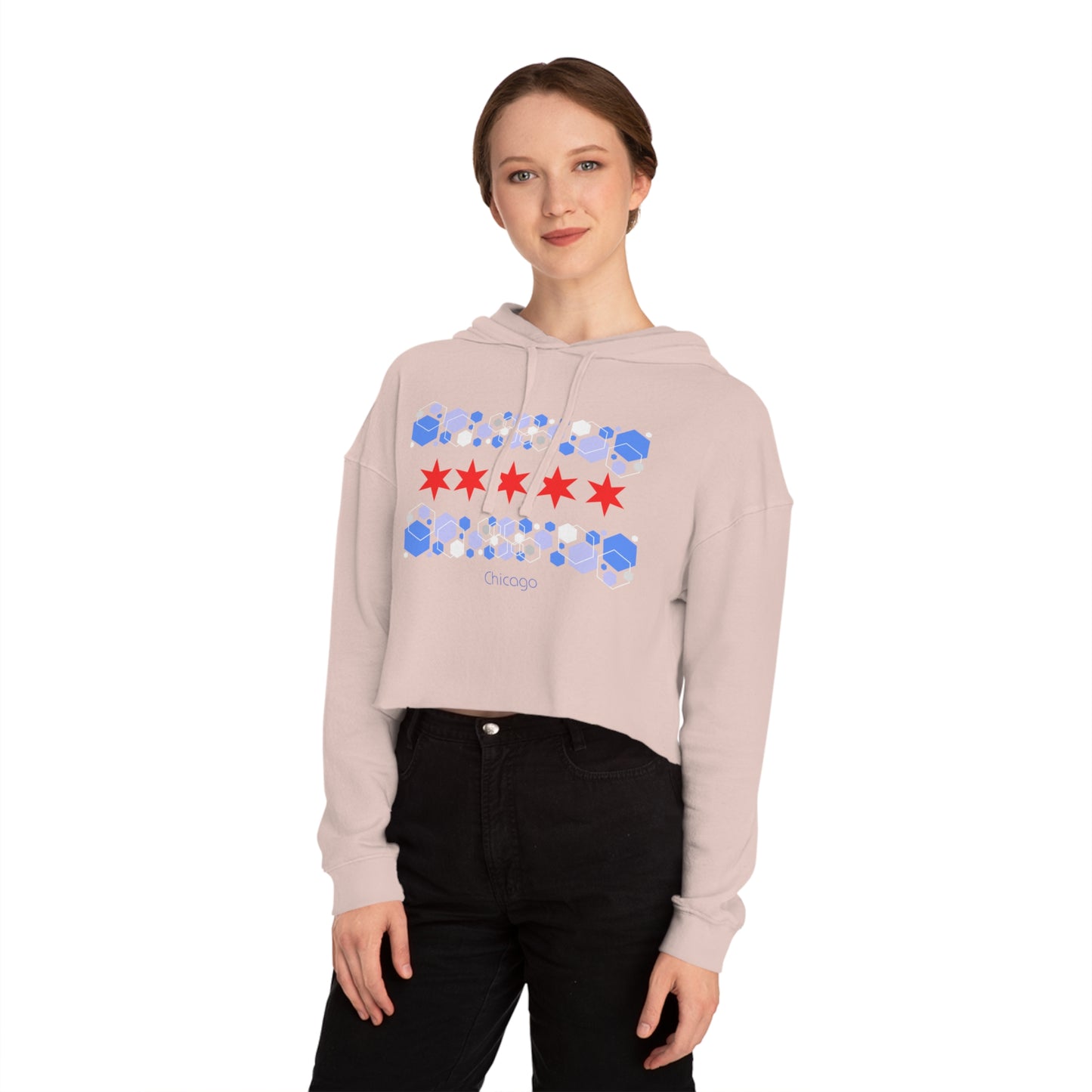 Modern Chicago Women’s Cropped Hooded Sweatshirt