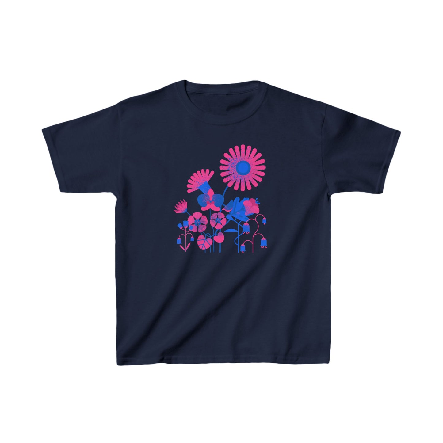 Flowers in Blue and Pink Kids Heavy Cotton™ Tee