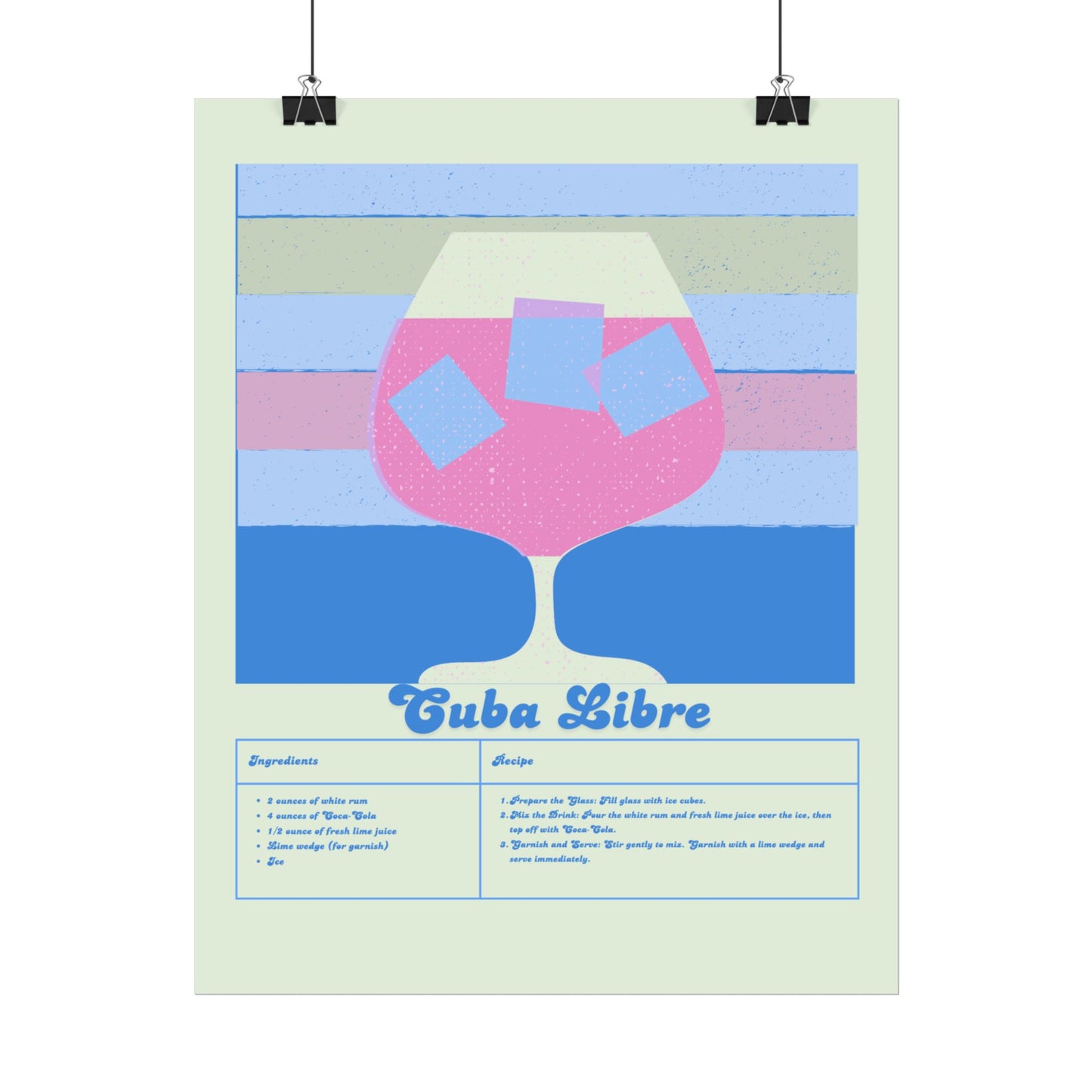 Cuba Libre Illustration Vertical Poster SMALL EU