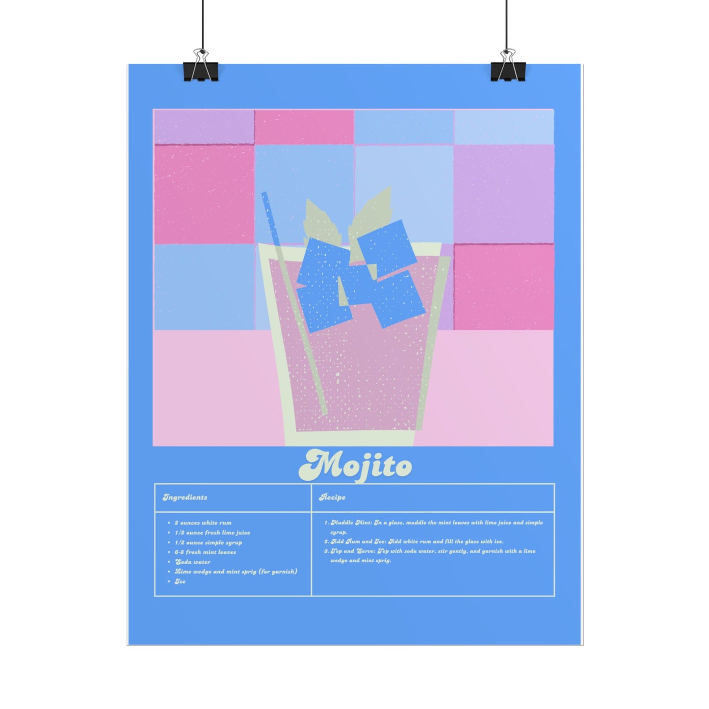 Mojito Illustration Vertical Poster SMALL EU