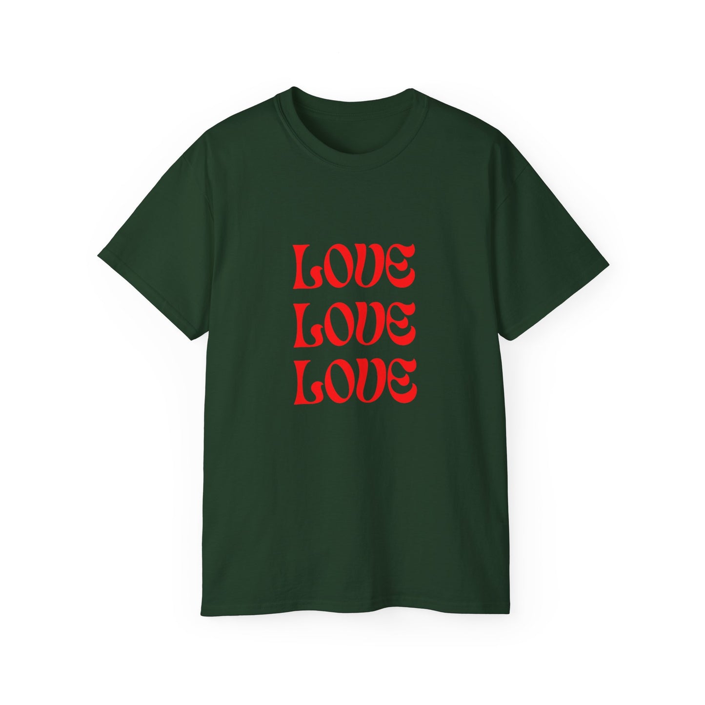 Camiseta unisex de algodón ultra fino Love Love Love