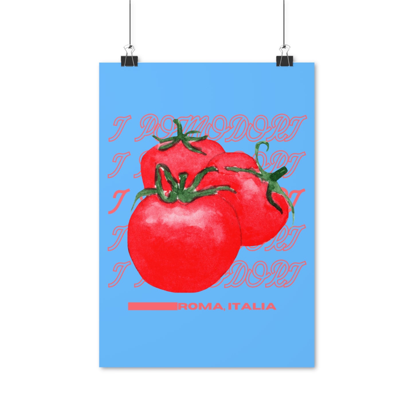 Tomatoes, Rome Italy Illustration Vertical Poster EU