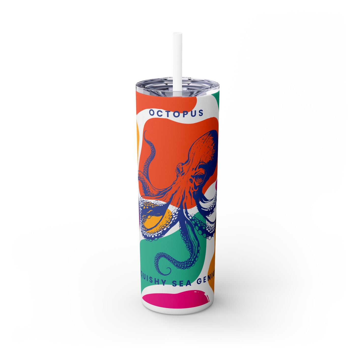 Squishy Sea Genius Octopus Tumbler with Straw, 20oz