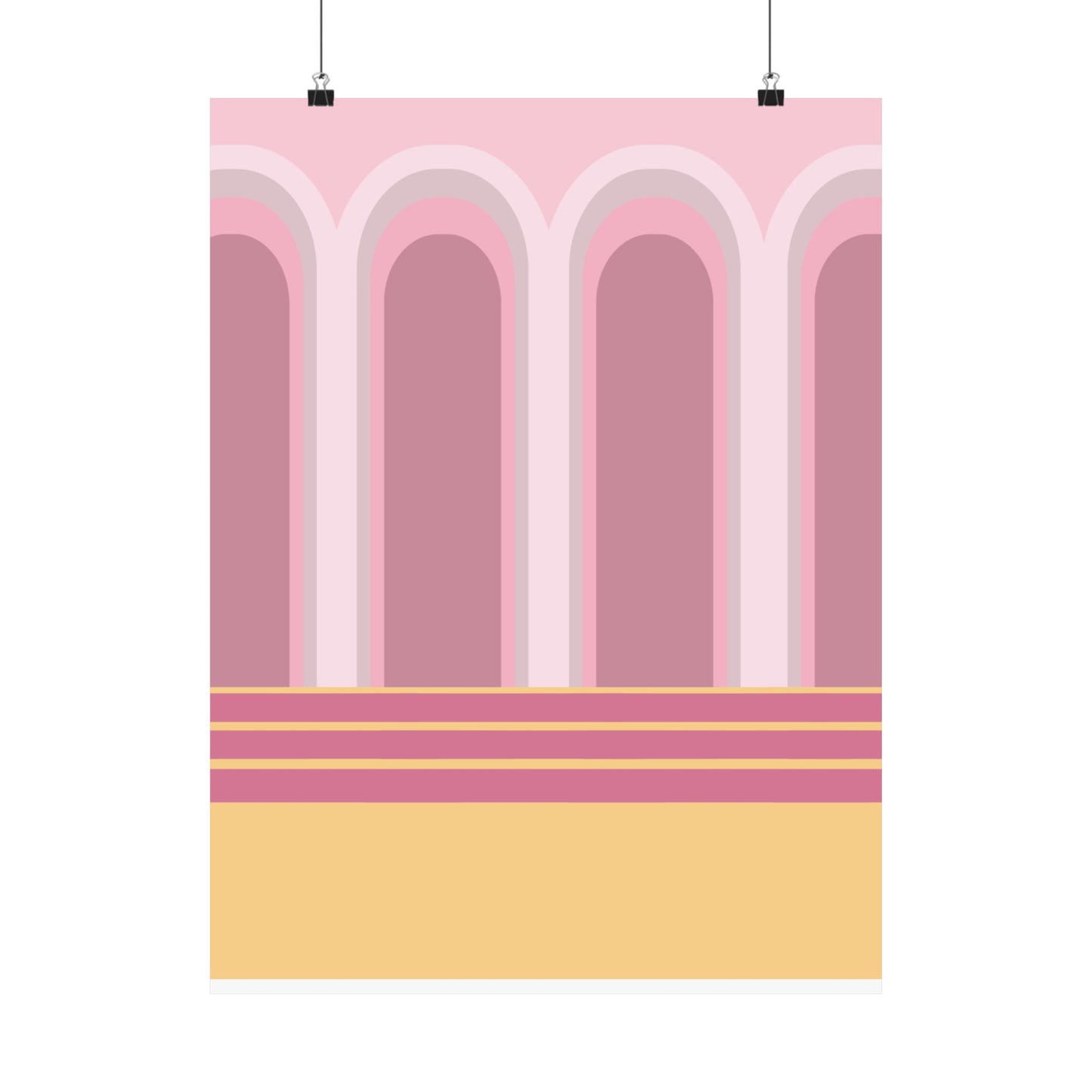 Arches in Rose Illustration Vertical Poster