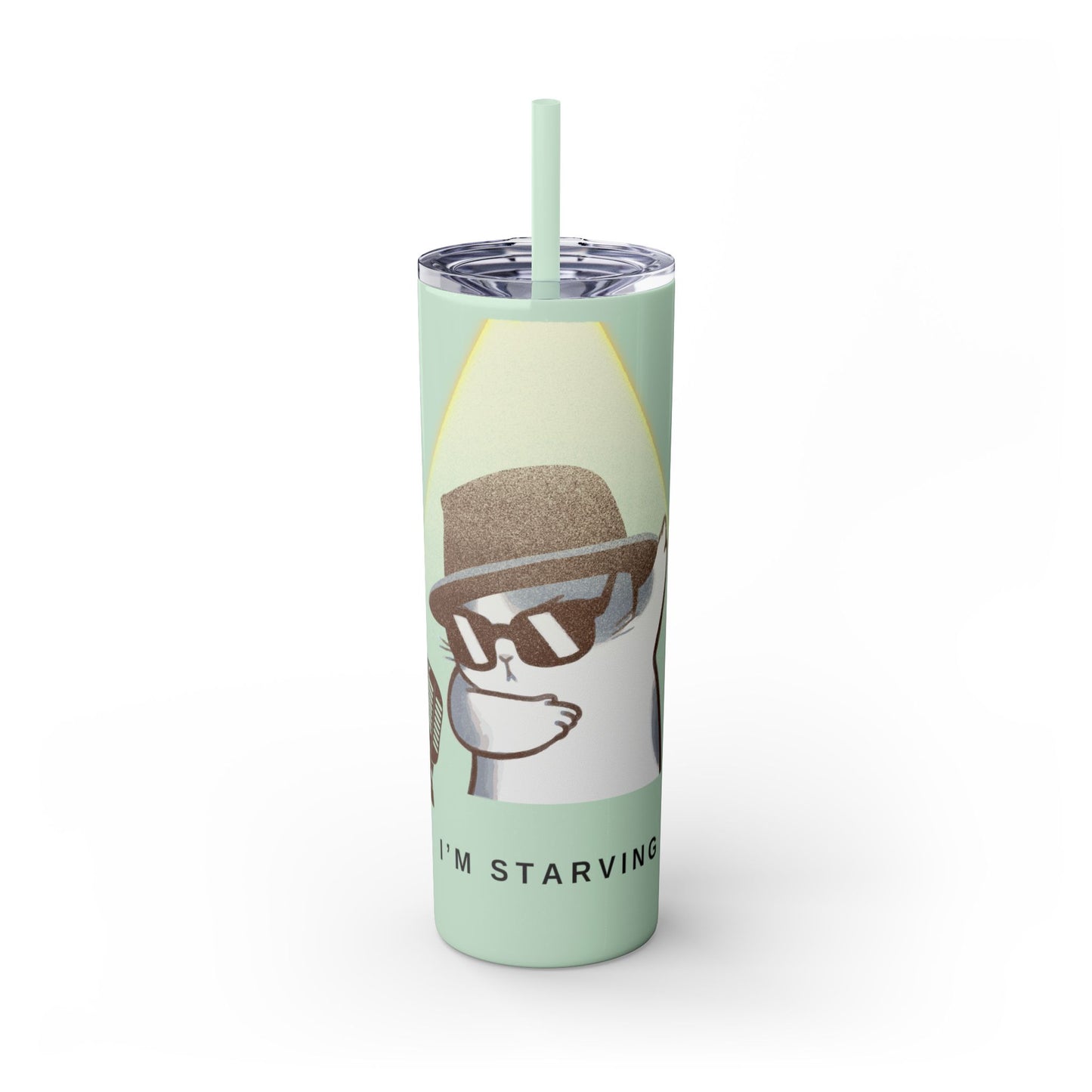 Blues Cat Tumbler with Straw, 20oz