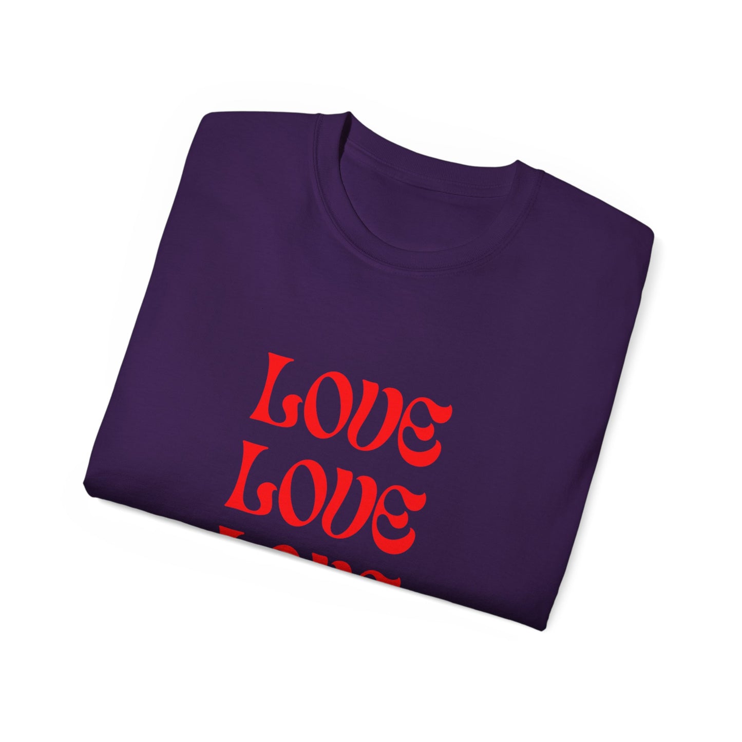 Camiseta unisex de algodón ultra fino Love Love Love