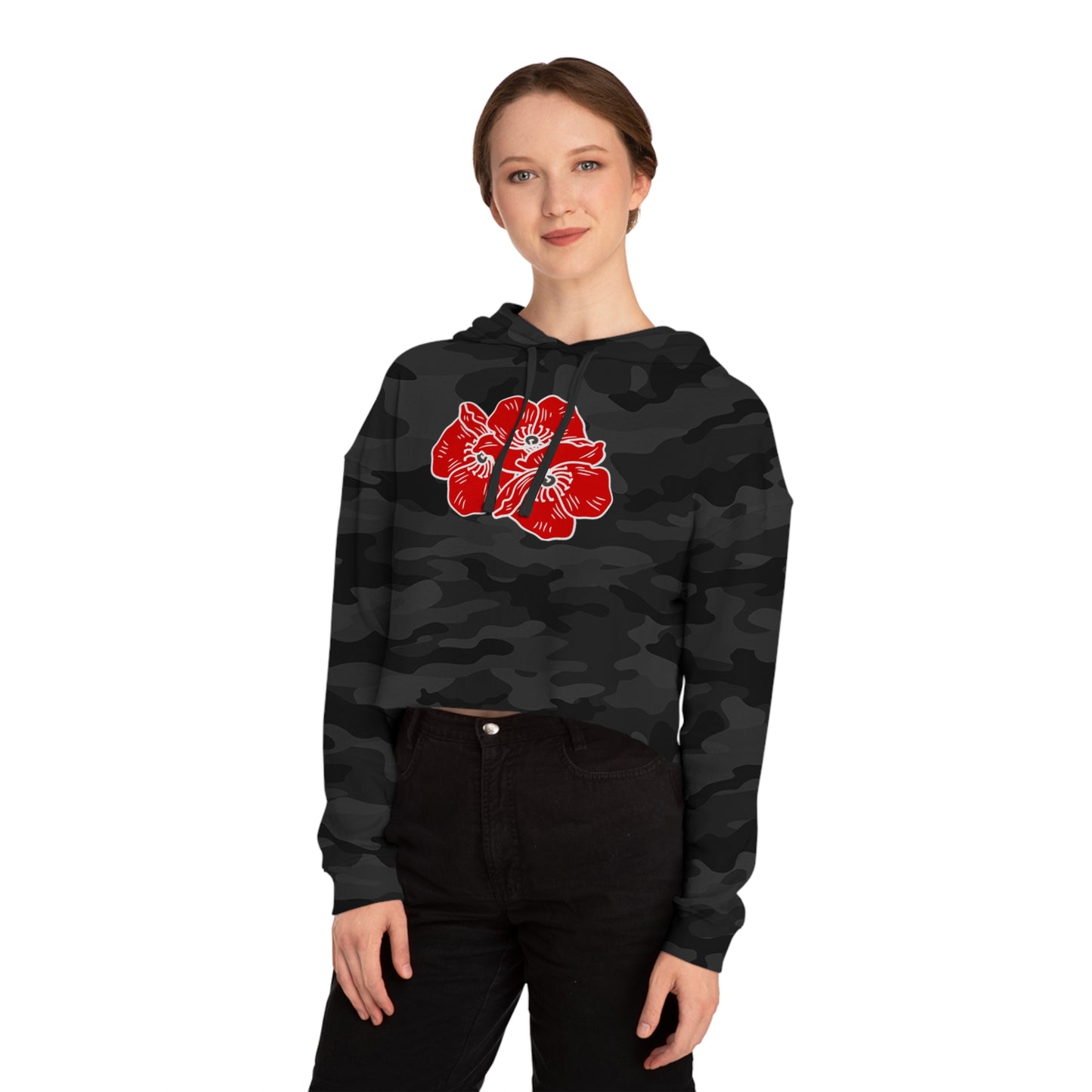 Poppies Women’s Cropped Hooded Sweatshirt