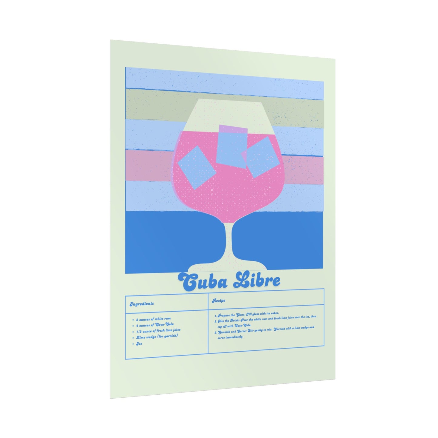 Cuba Libre Illustration Vertical Poster SMALL EU