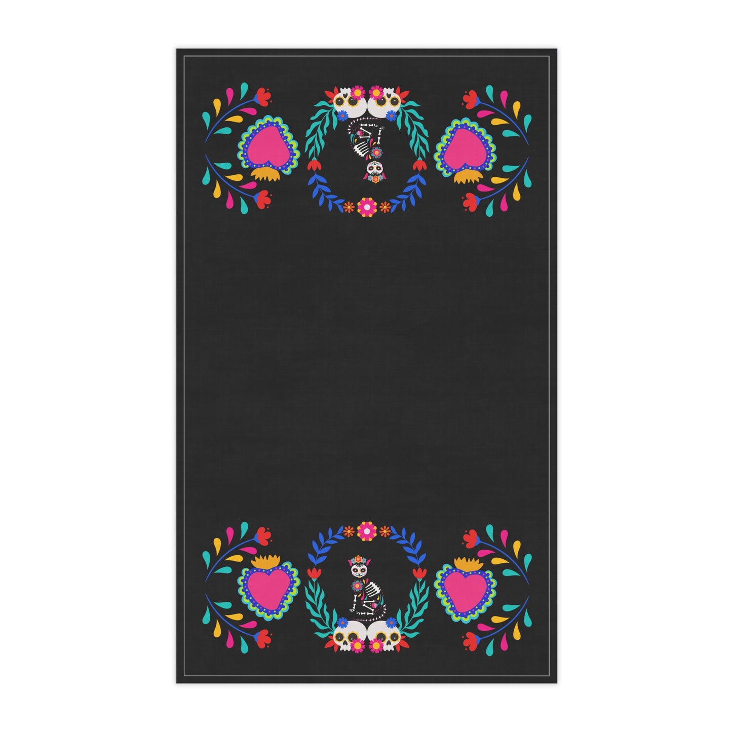 Dia De La Kittie Black Towels cotton