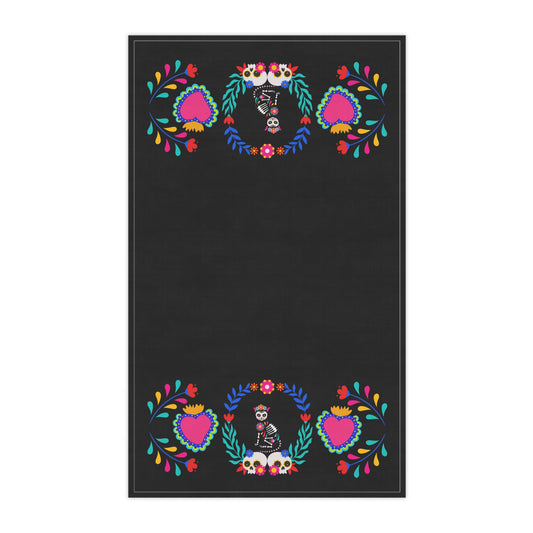 Dia De La Kittie Black Towels cotton