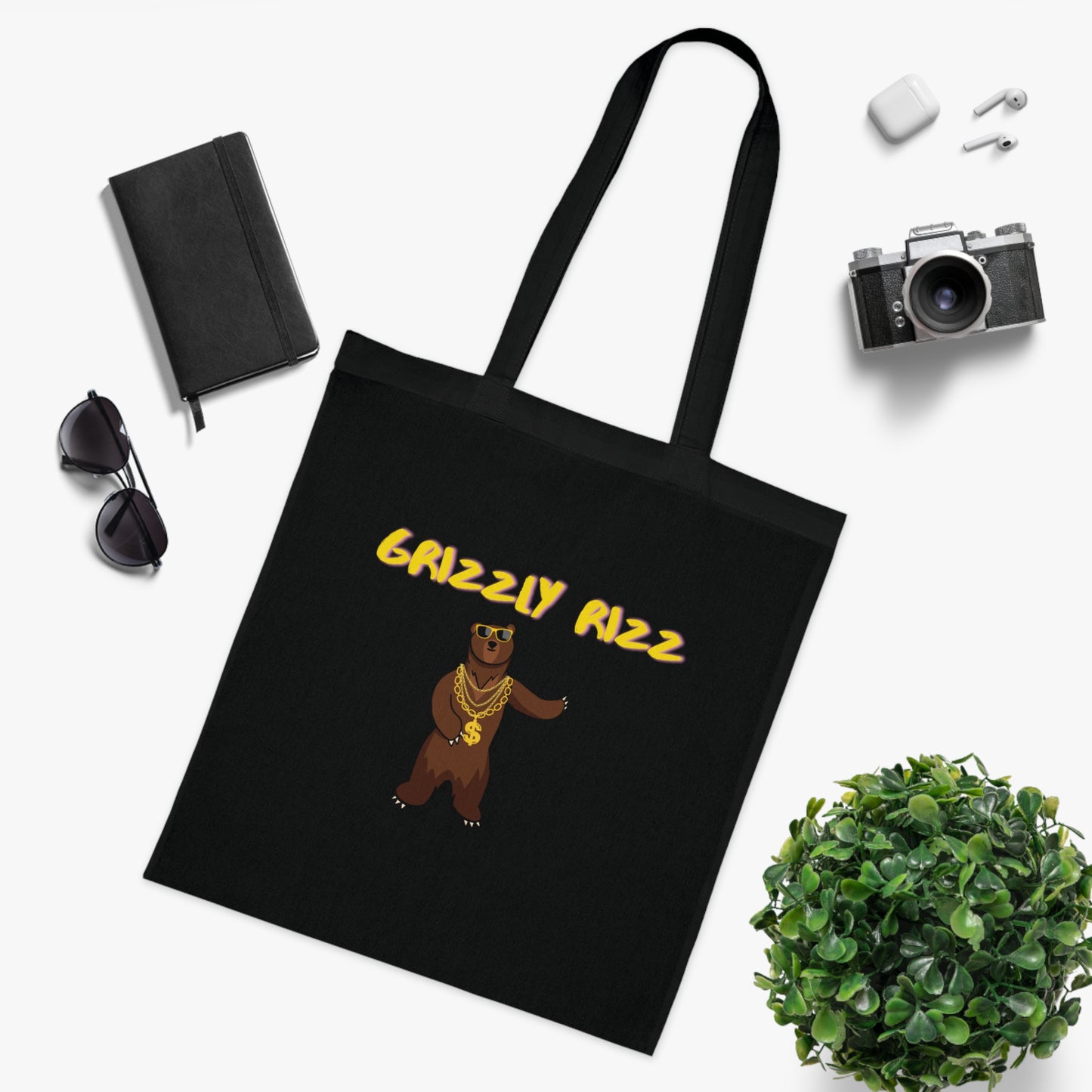 Grizzly Rizz Bear Tote Bag EU