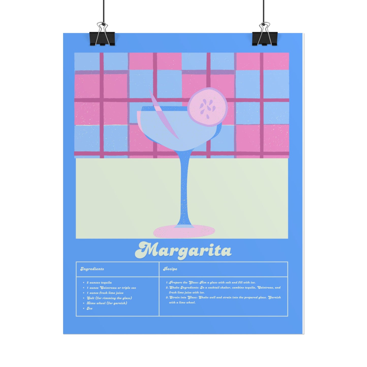 Margarita Illustration Vertical Poster SMALL EU