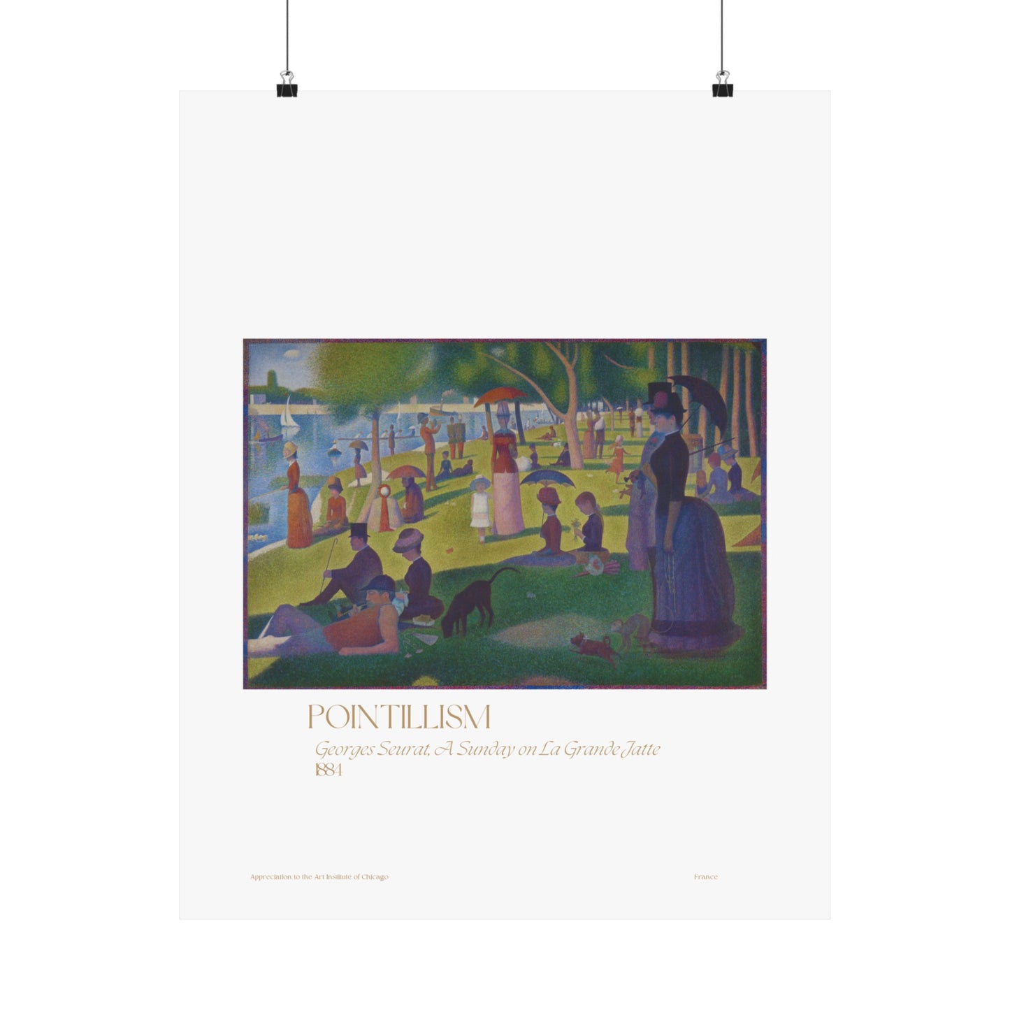 Georges Seurat, A Sunday on La Grande Jatte 1881 Vertical Poster