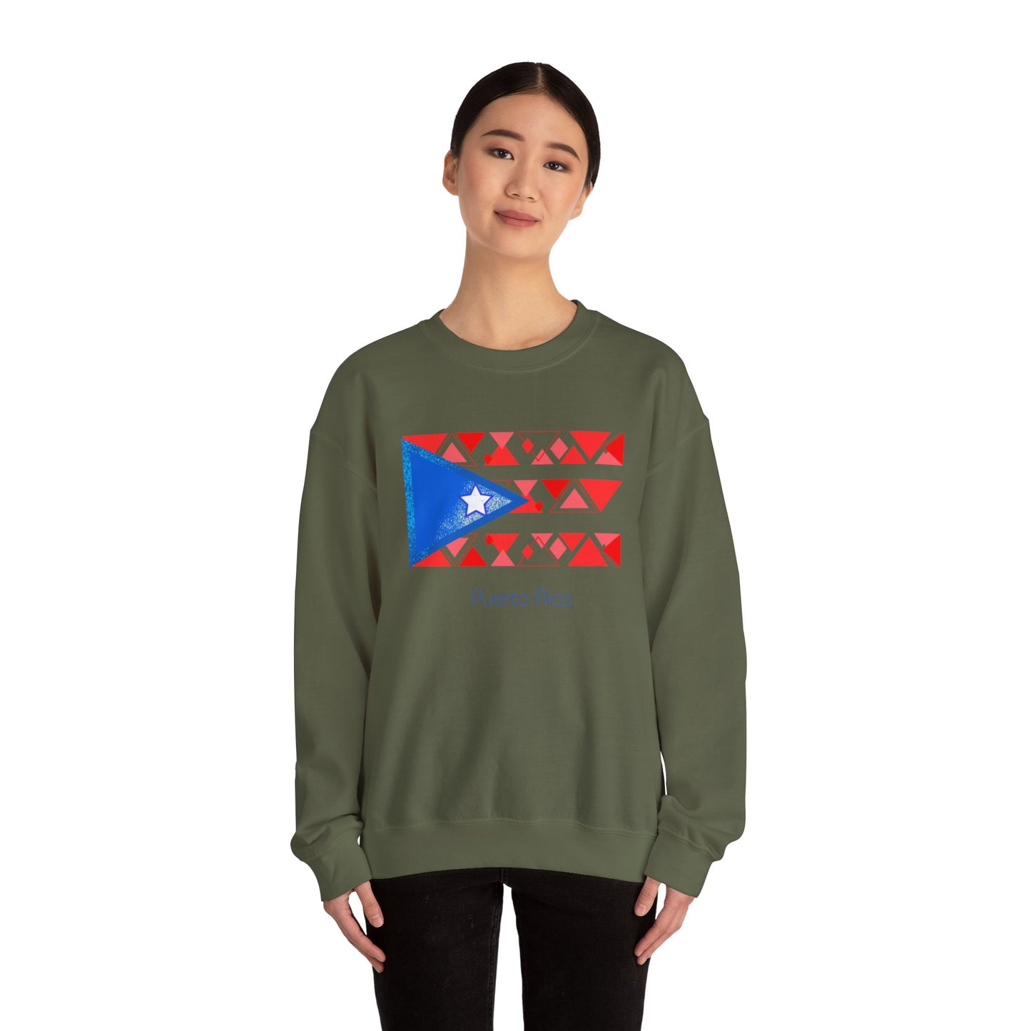 Sudadera unisex con cuello redondo y mezcla pesada Modern Puerto Rico