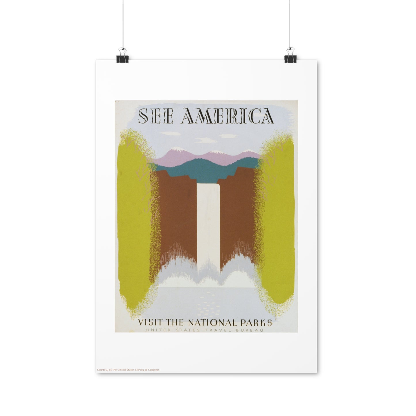 See America Illustration Vertical Poster EU