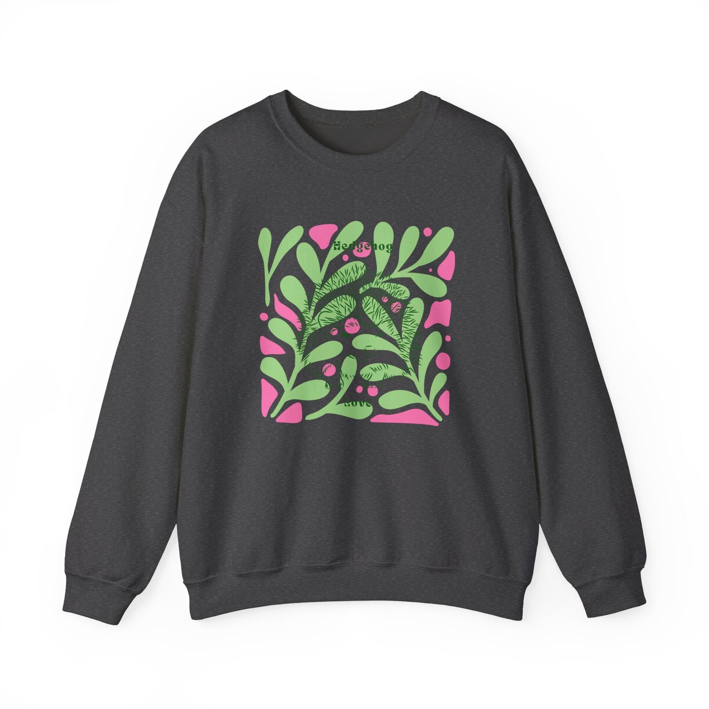 Sudadera unisex de cuello redondo y mezcla pesada Hedgehog Love 