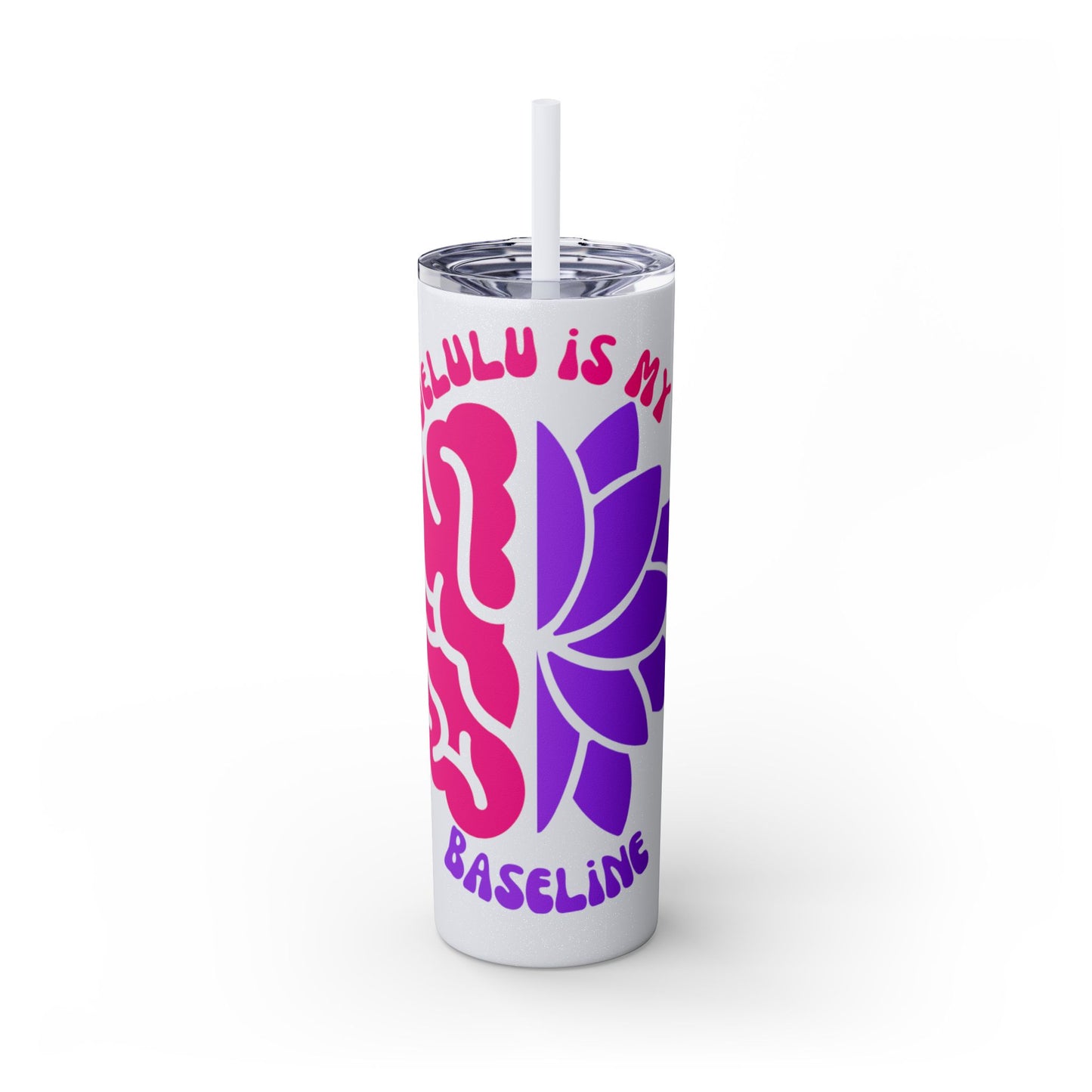 Delulu is My Baseline Tumbler with Straw, 20oz