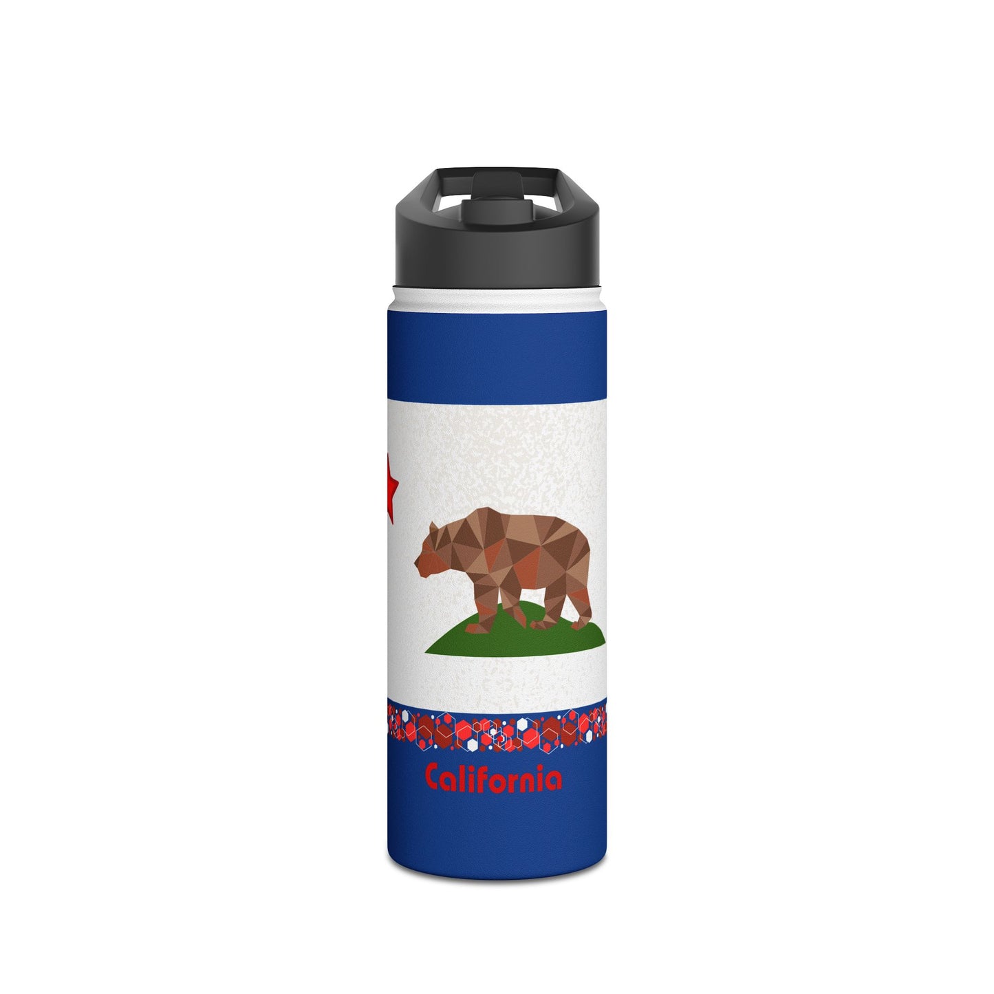 Modern California Stainless Steel Water Bottle, Standard Lid