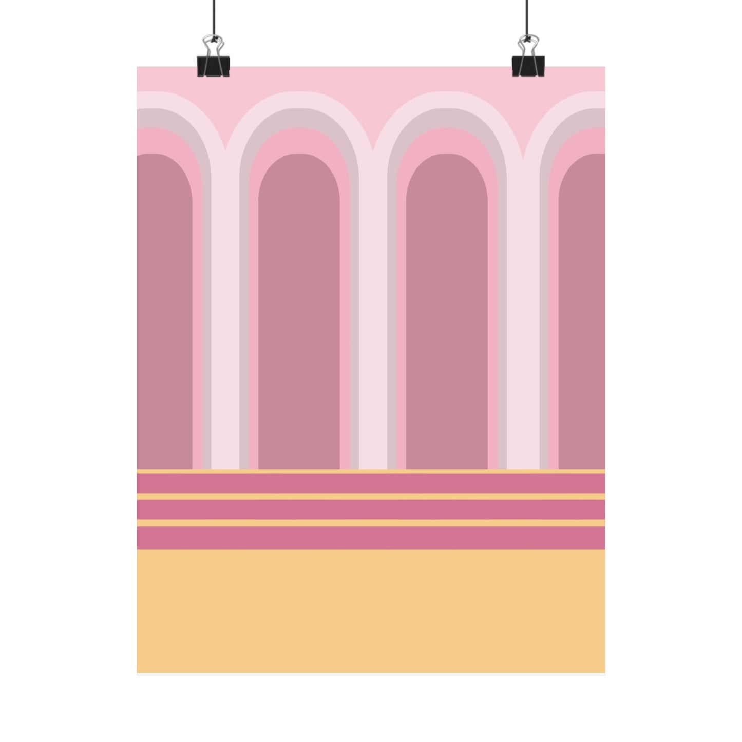 Arches in Rose Illustration Vertical Poster