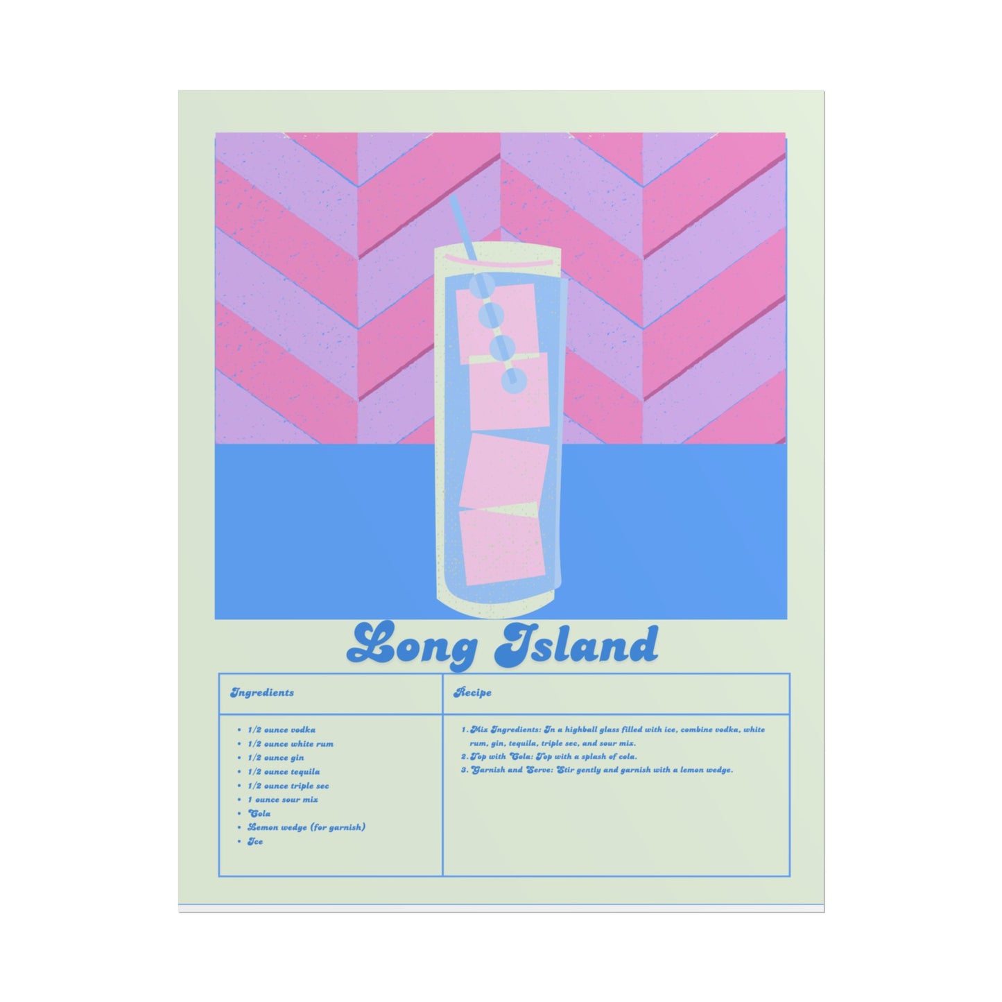 Long Island Illustration Vertical Poster SMALL EU