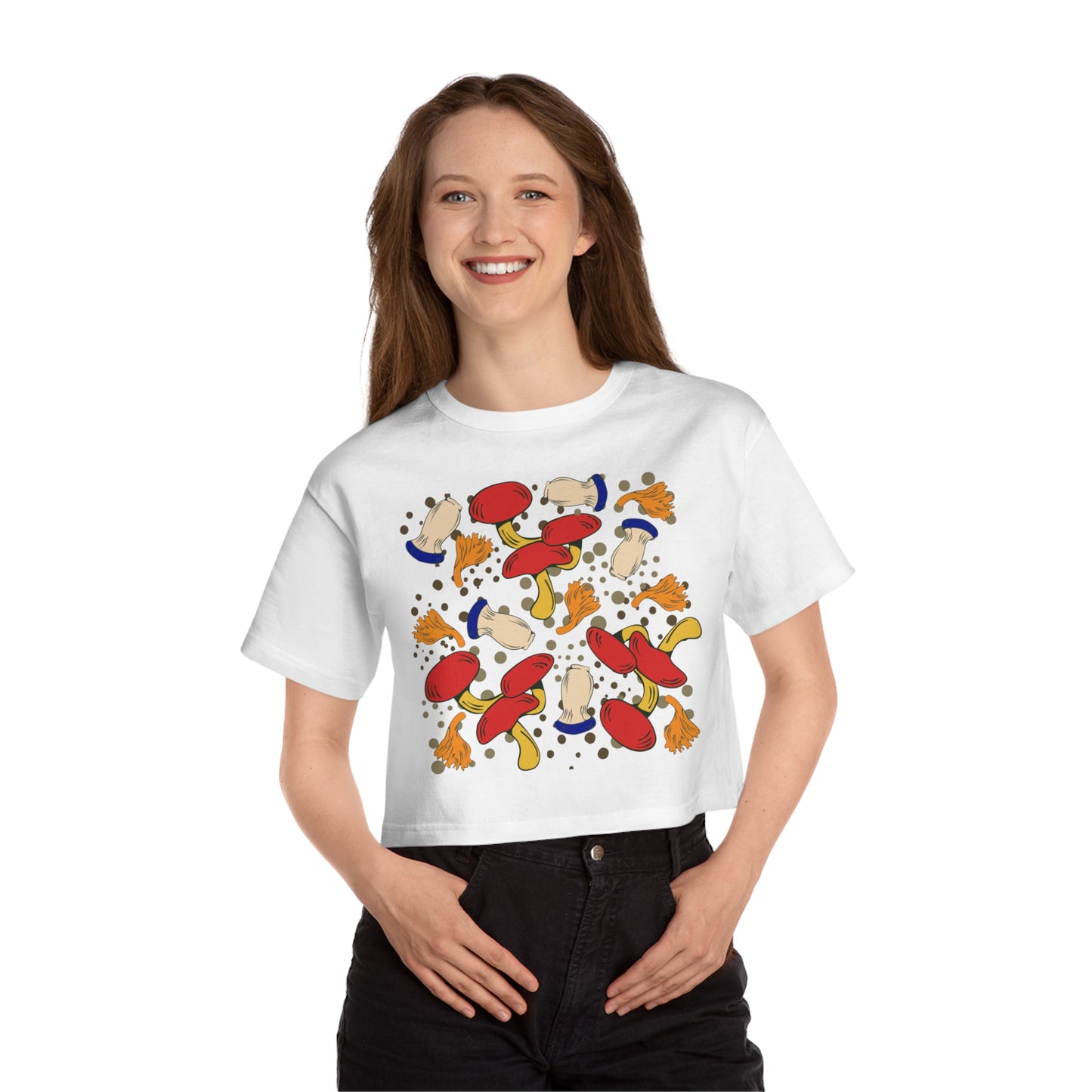 Mushrooms Champion Women's Heritage Cropped T-Shirt