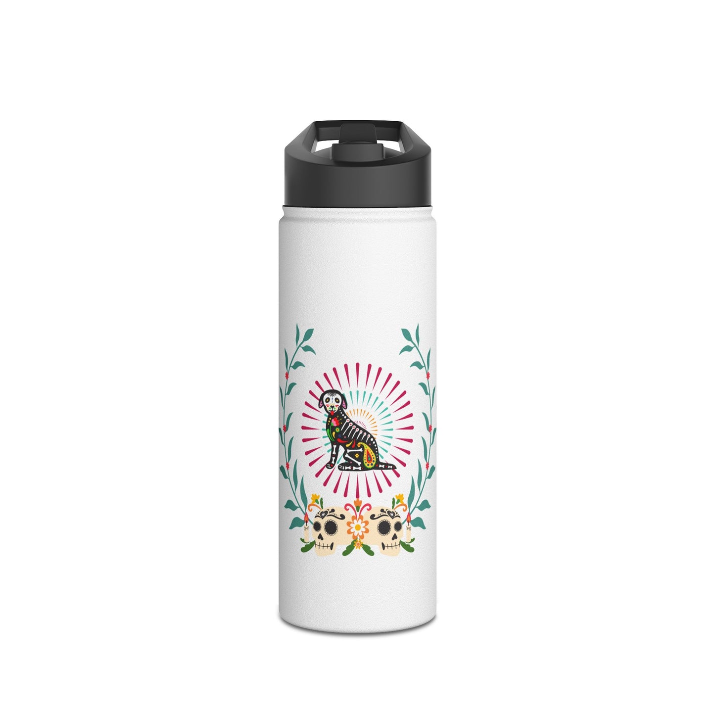 Día De La Doggie Stainless Steel Water Bottle, Standard Lid