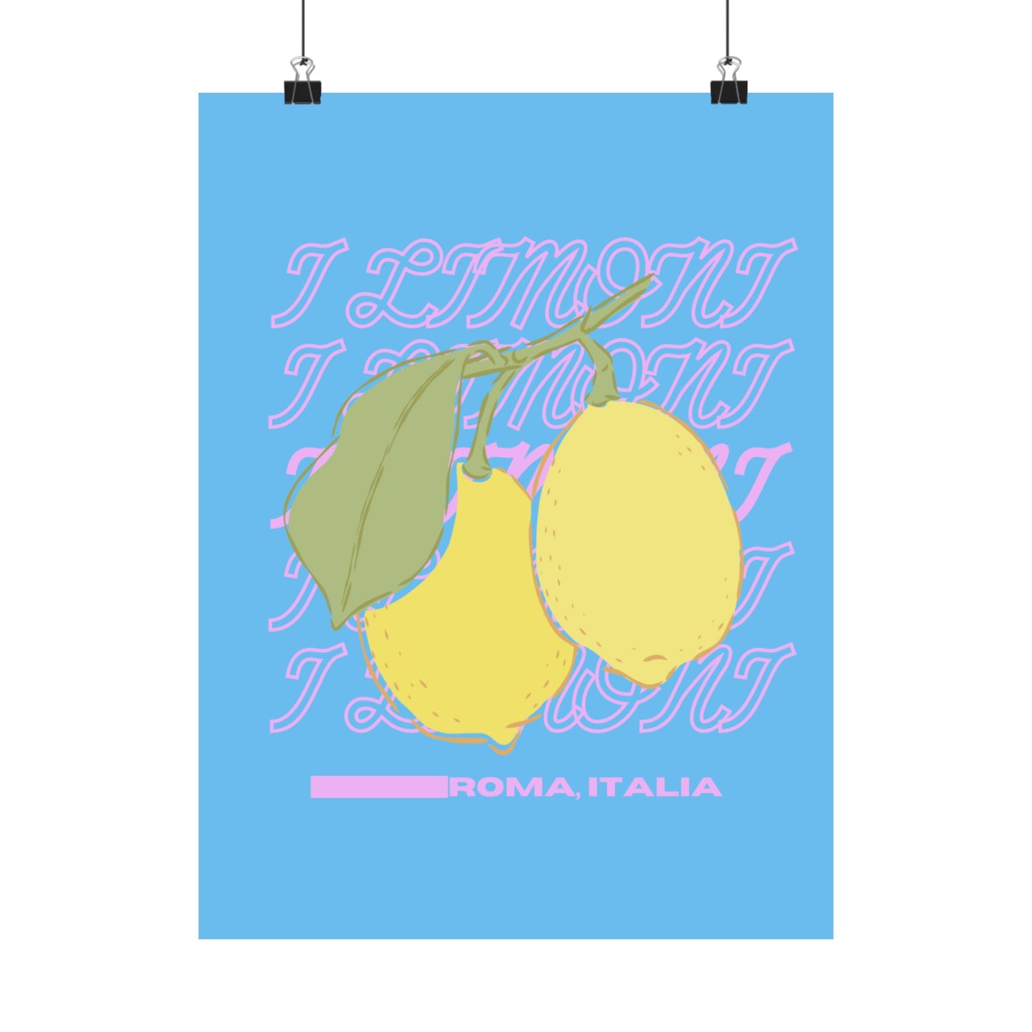 Lemons, Rome Italy Illustration Vertical Poster