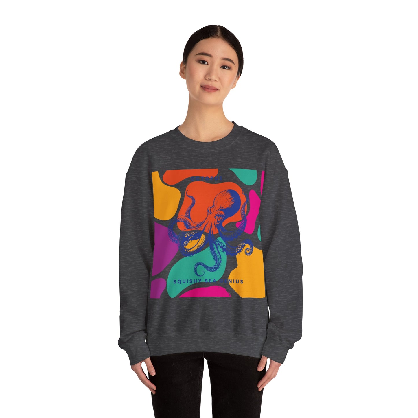 Squishy Sea Genius Octopus Unisex Heavy Blend™ Crewneck Sweatshirt Eu