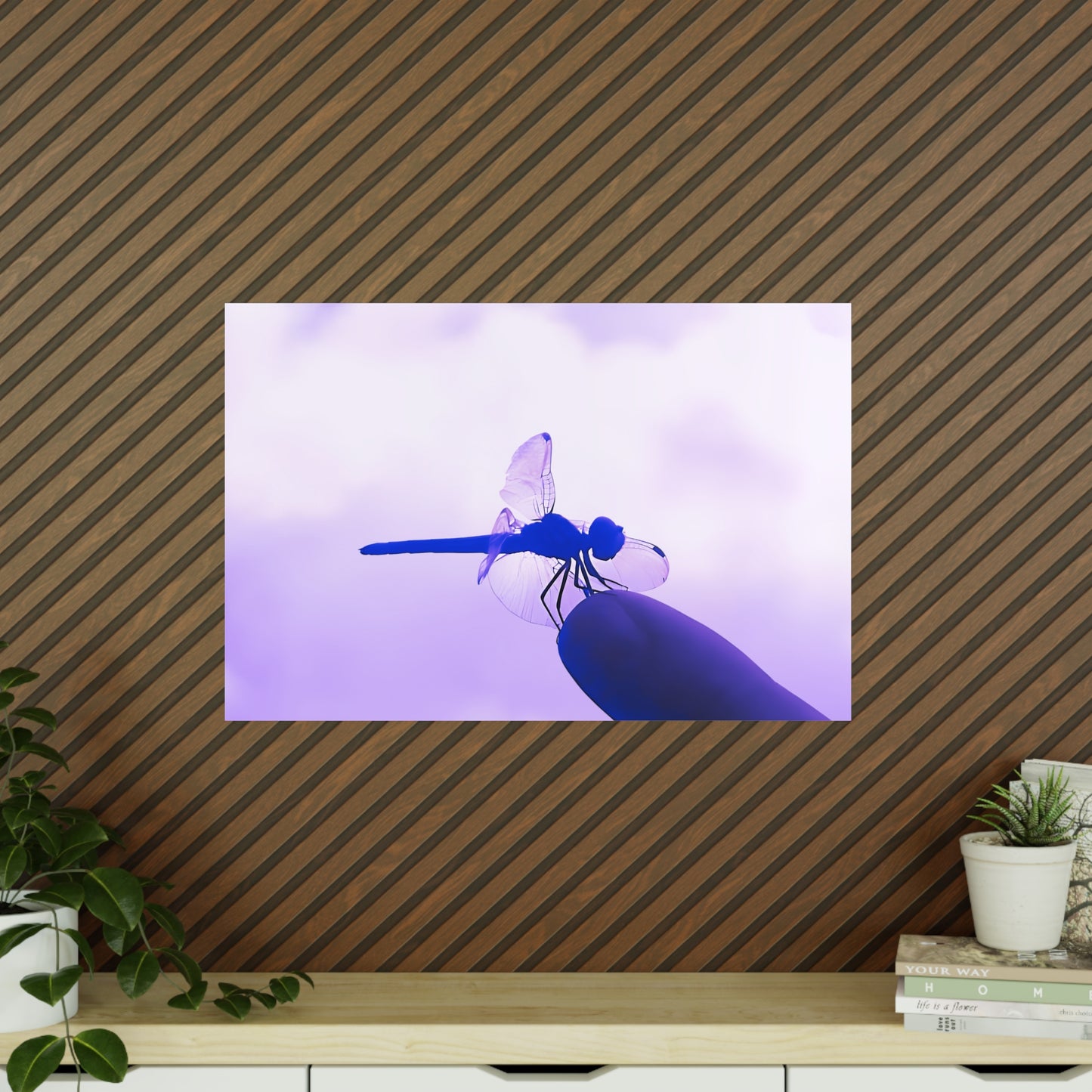 Dragonfly Violet Matte Photograph Horizontal Posters EU