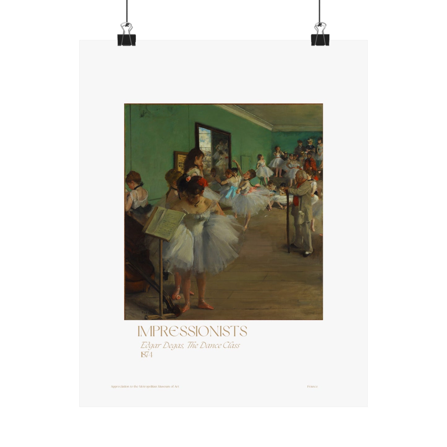 Edgar Degas, The Dance Class 1874 Vertical Poster