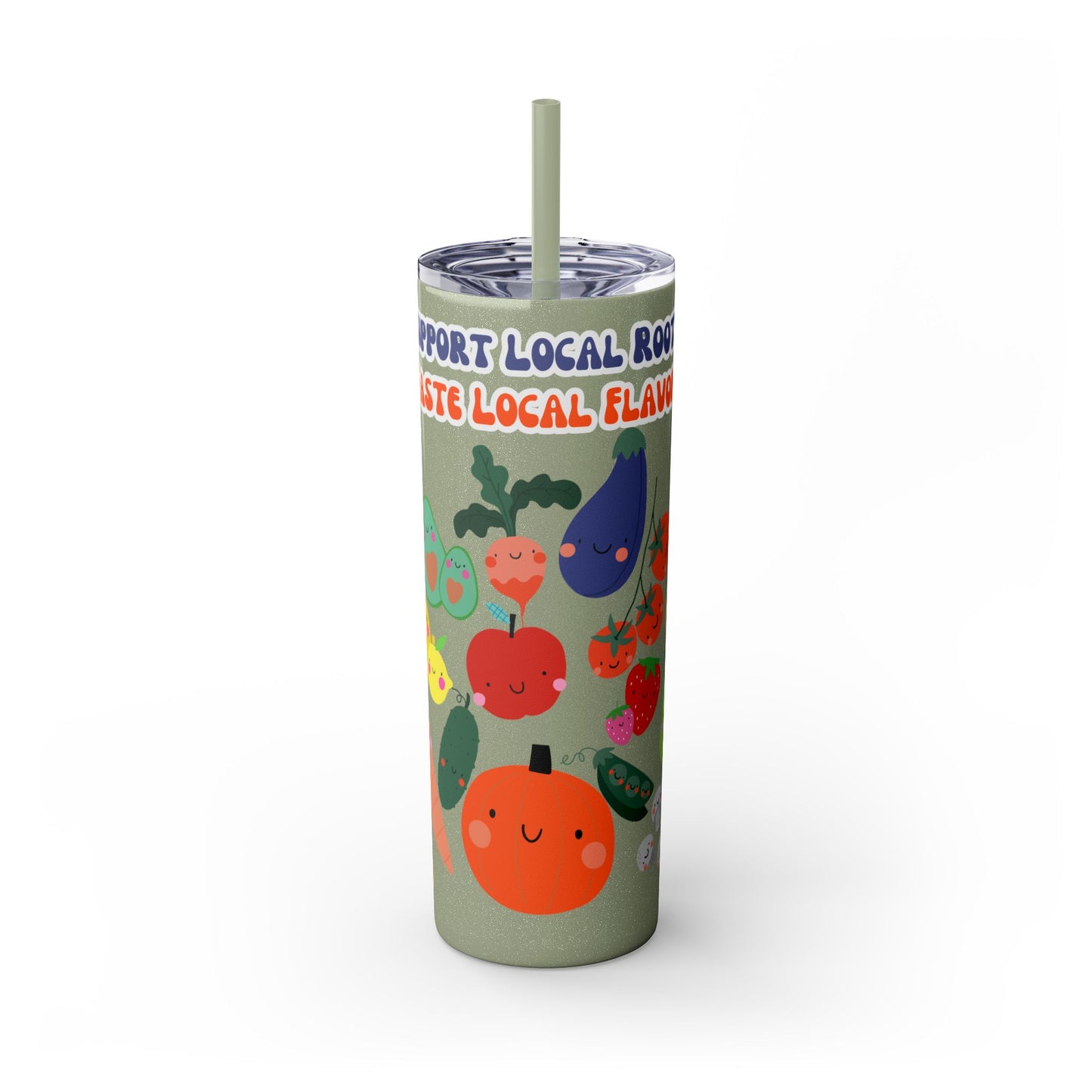 Vaso con pajita, 20 oz, raíces locales y sabores locales 