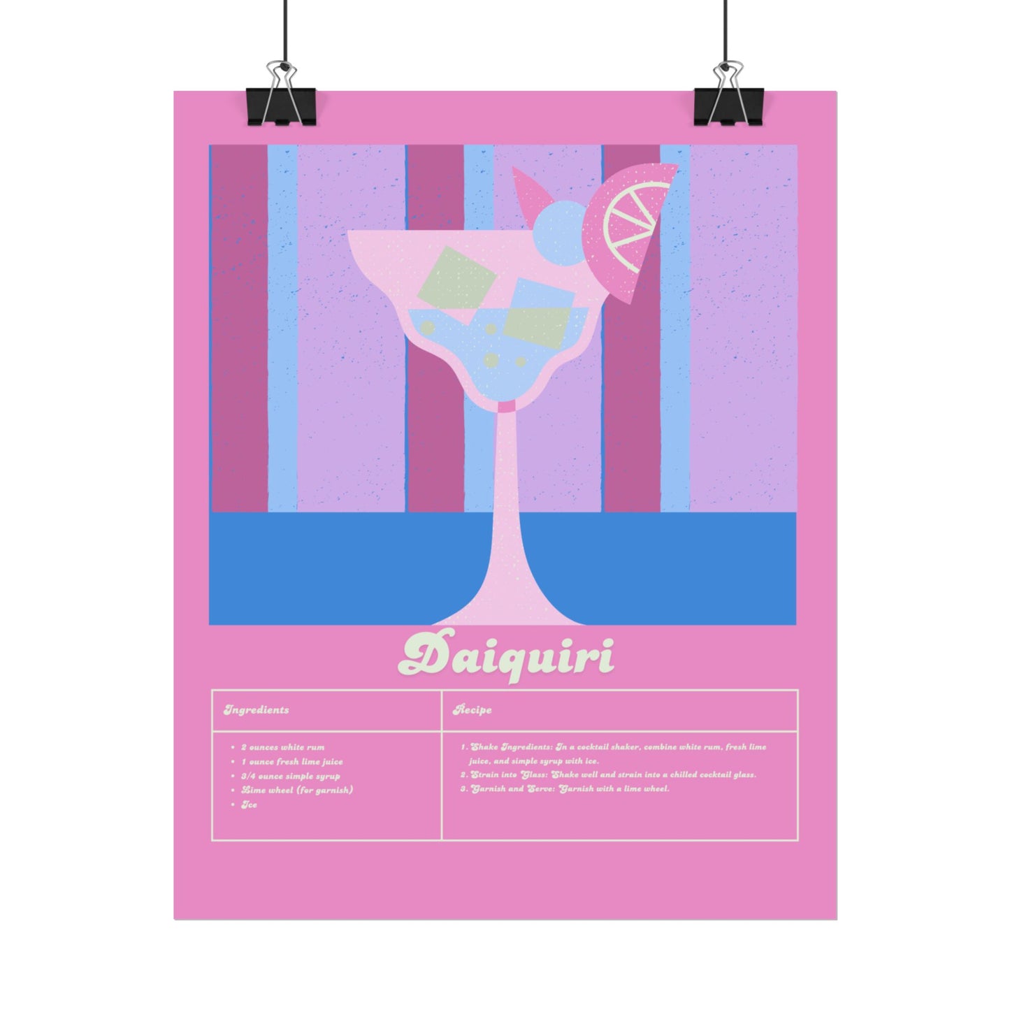 Daiquiri Illustration Vertical Poster SMALL EU