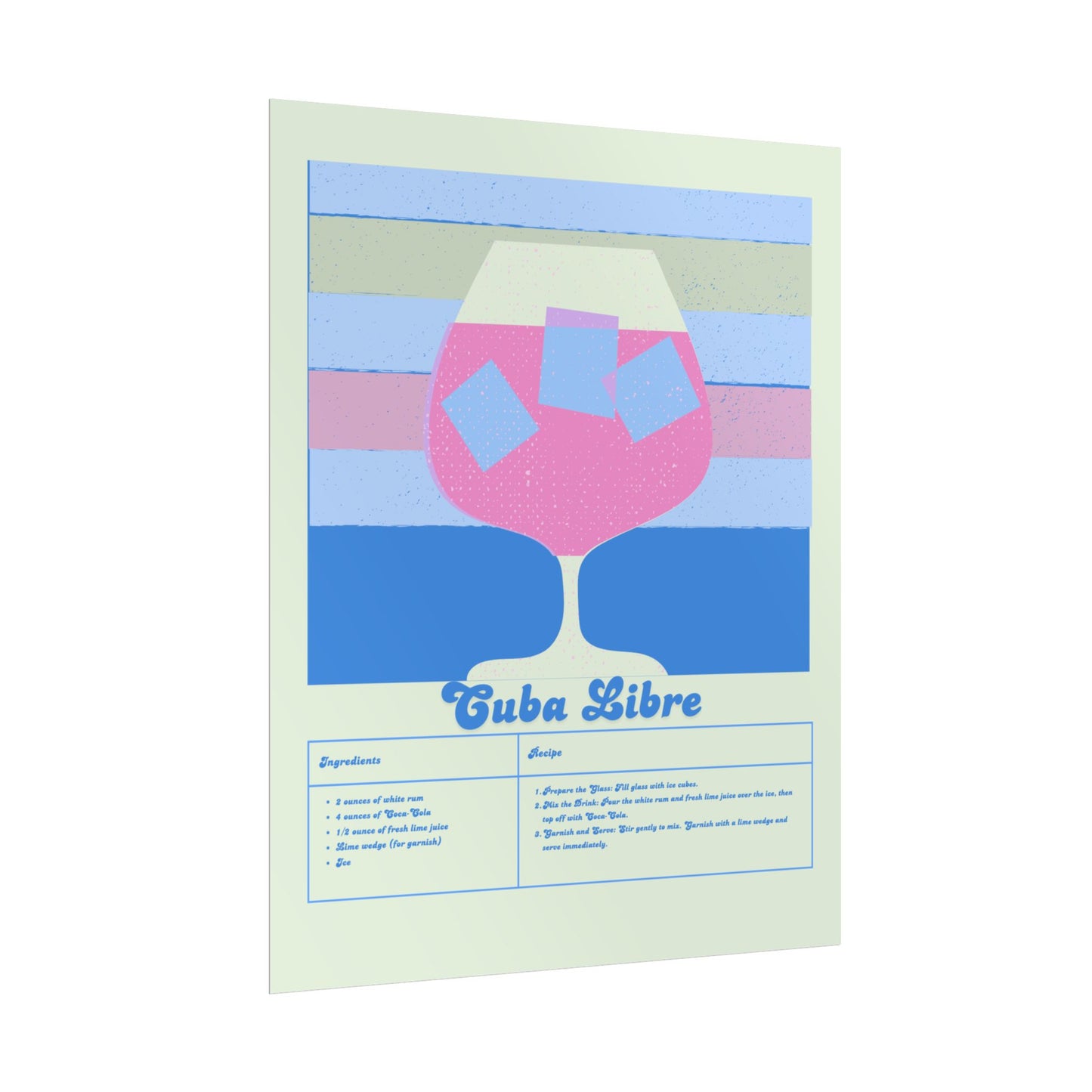 Cuba Libre Illustration Vertical Poster SMALL EU