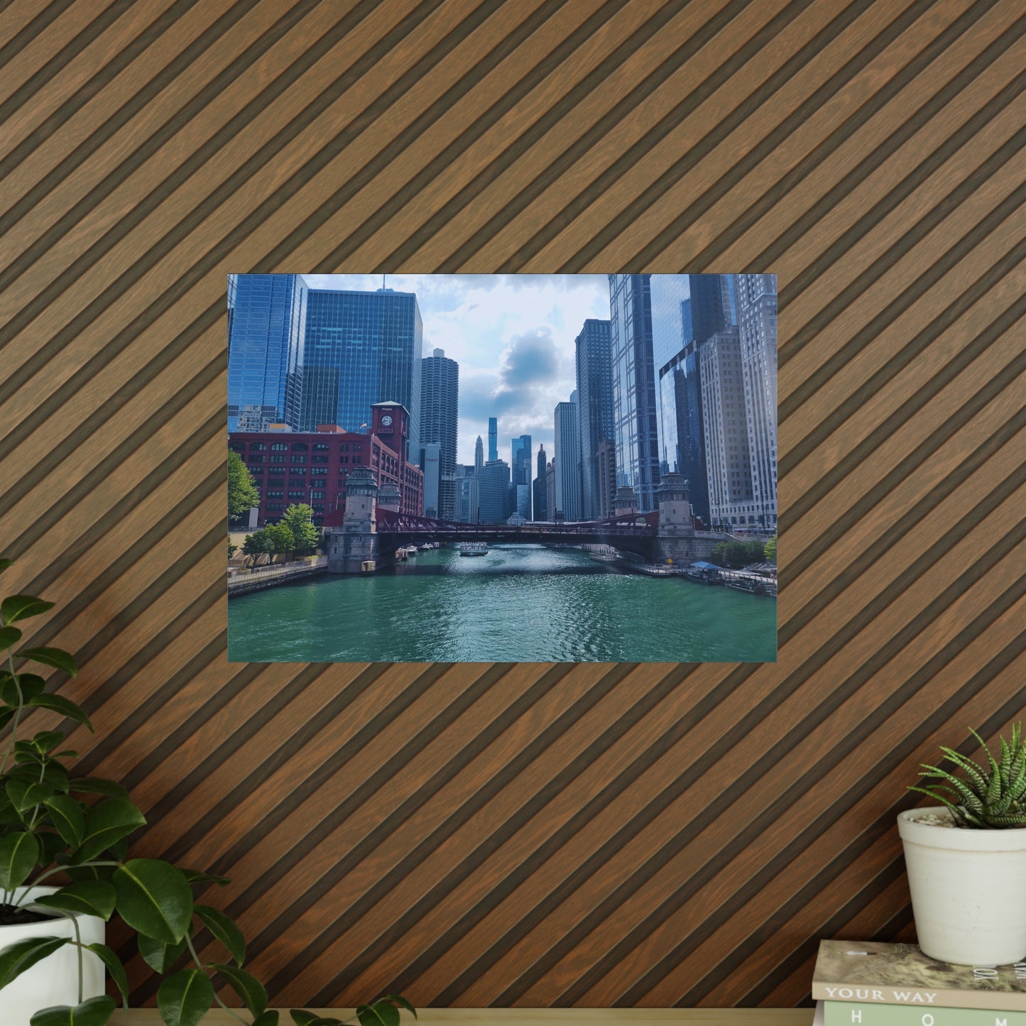 Chicago River Matte Photograph Horizontal Posters EU