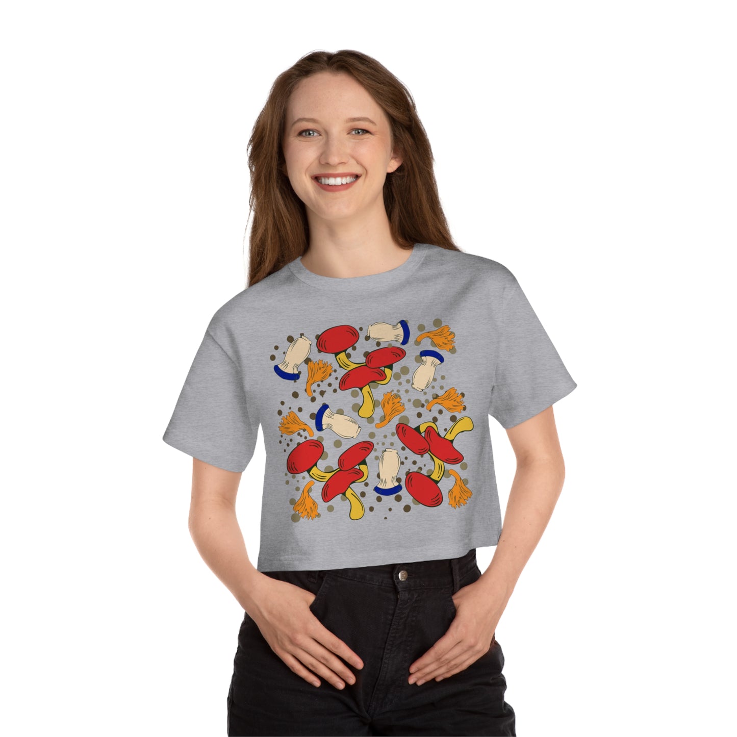 Mushrooms Champion Women's Heritage Cropped T-Shirt