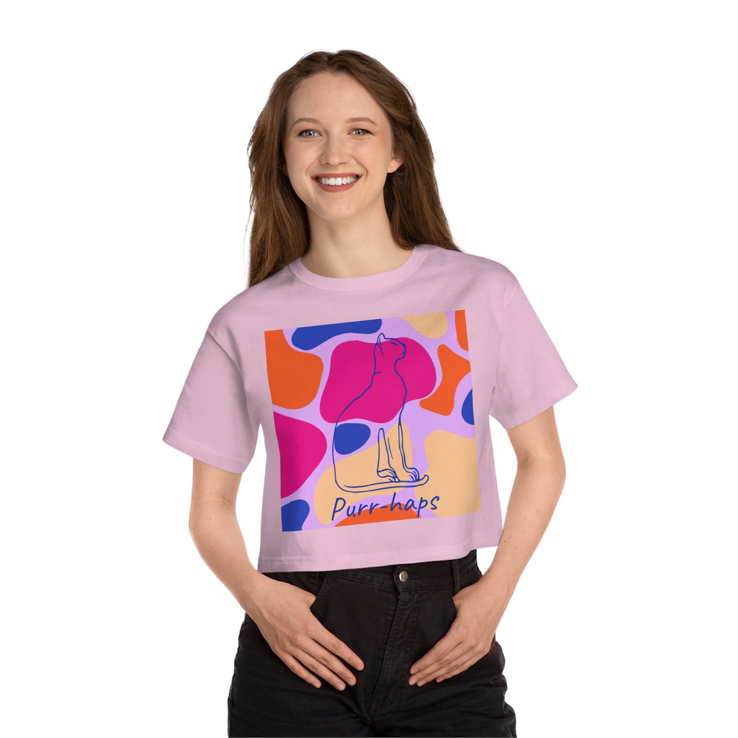 Purr-haps Cat Champion Women's Heritage Cropped T-Shirt