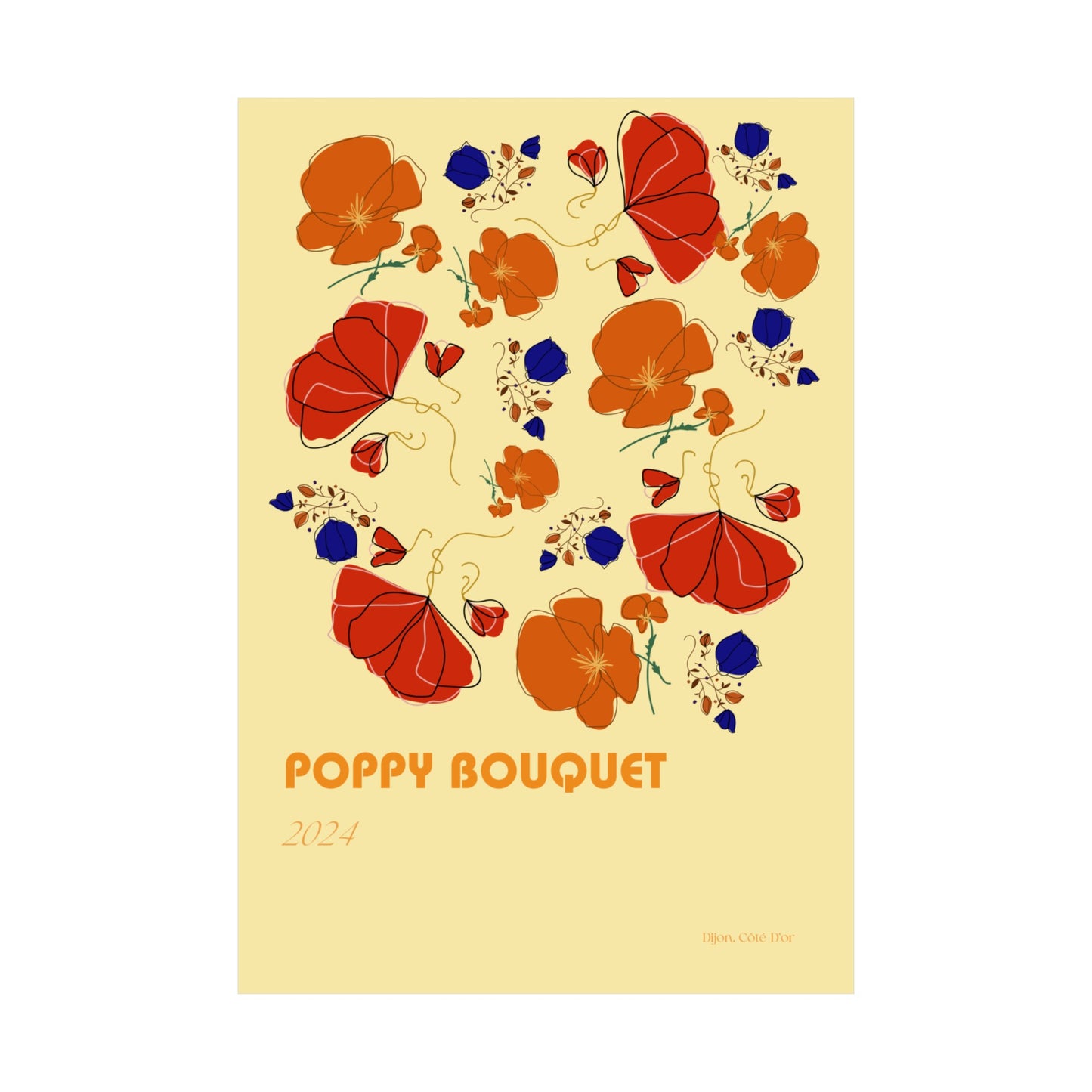 Poppy Bouquet Vertical Posters