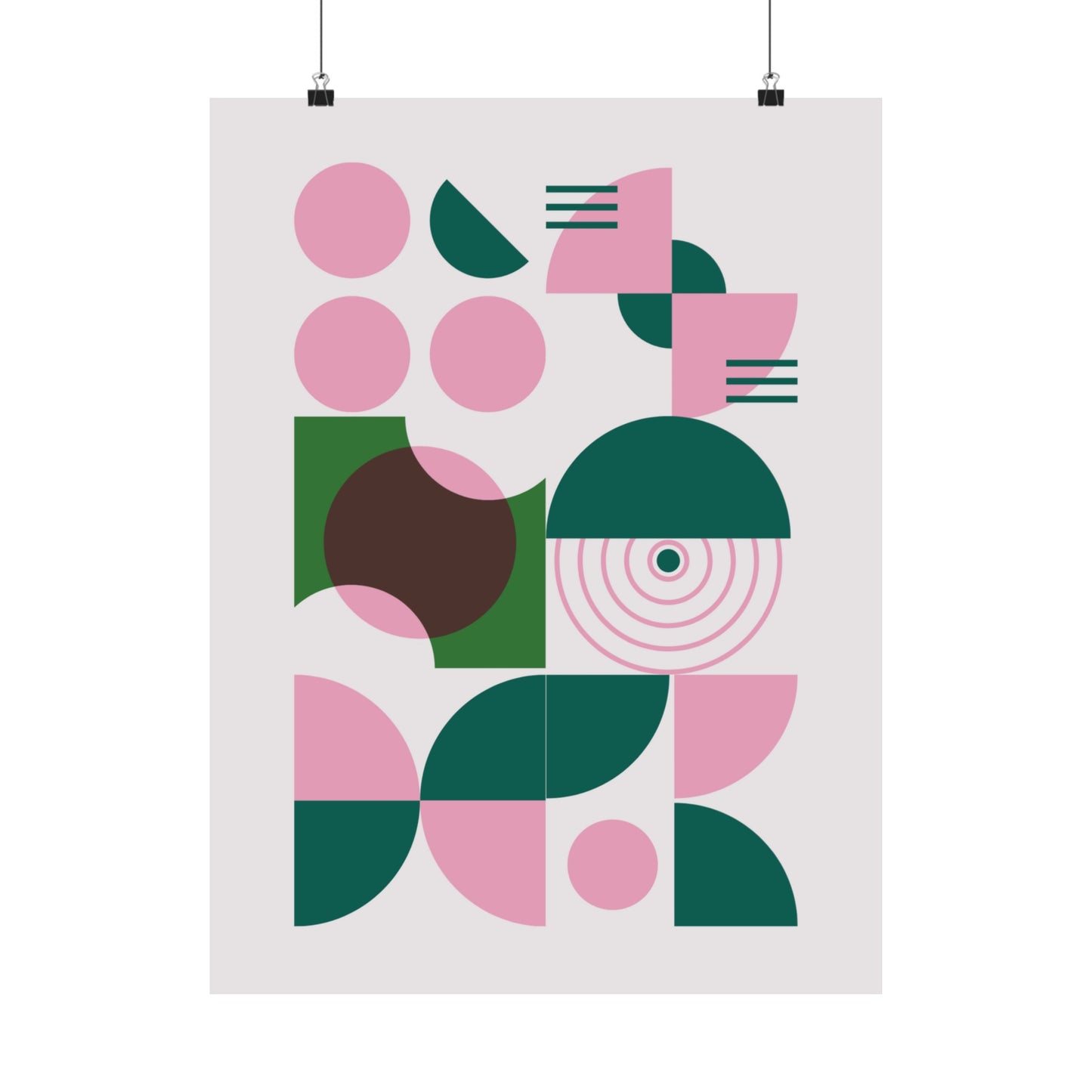 Circles in Green and Pink Illustration Vertical Poster