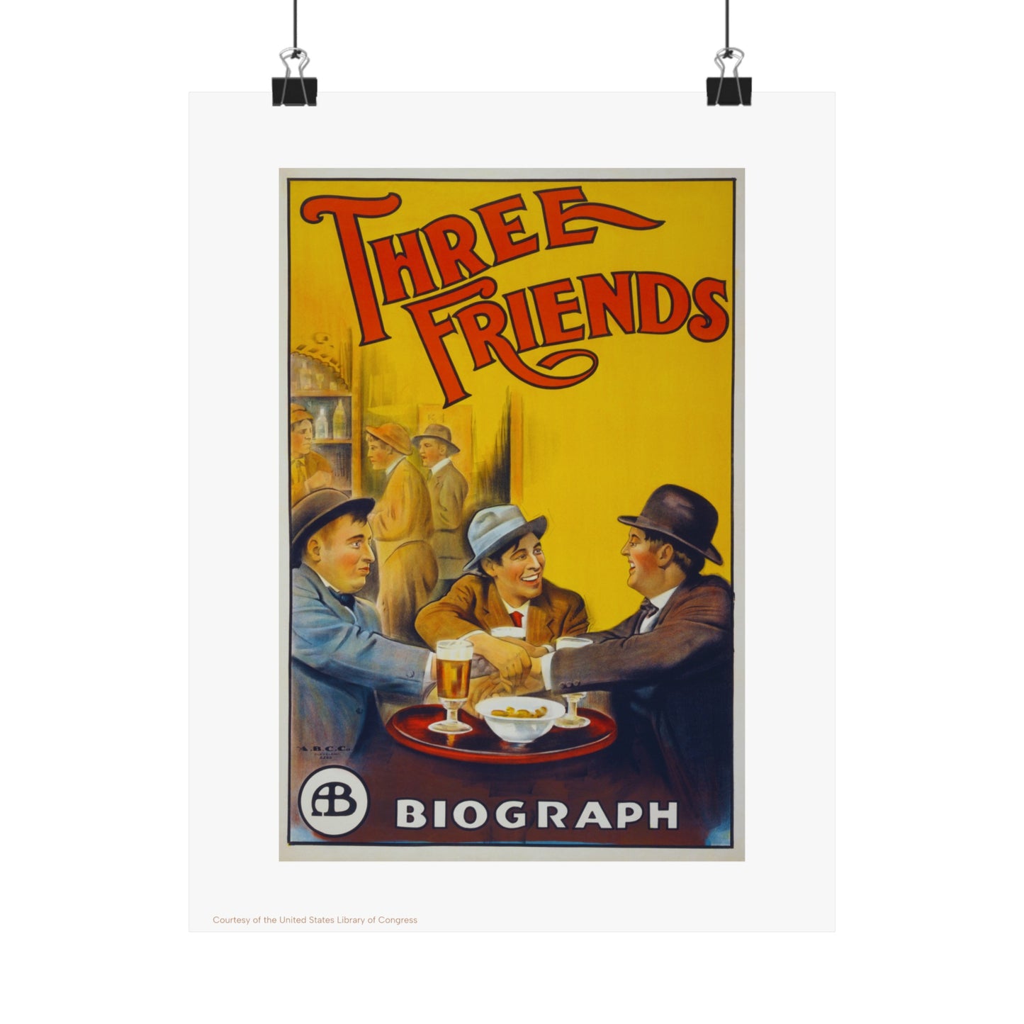 Three Friends Illustration Vertical Poster