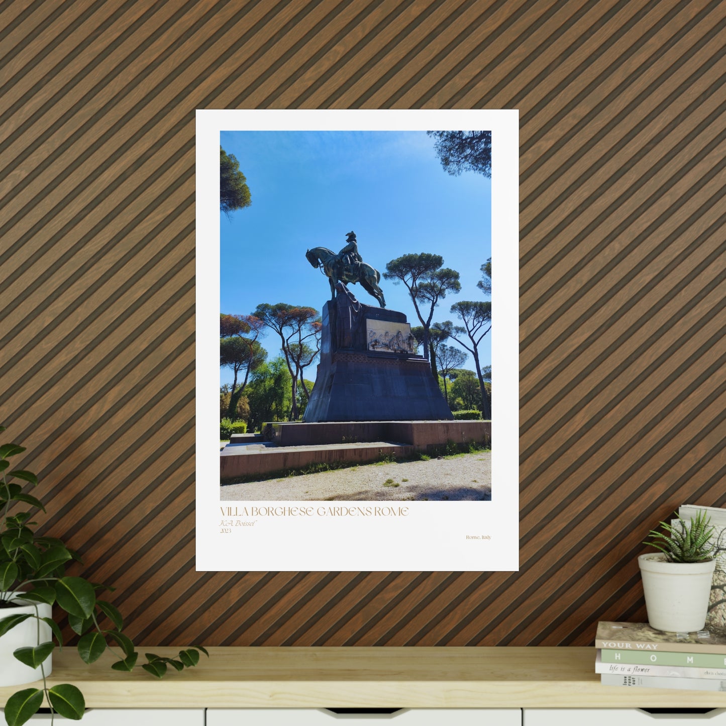 Villa Borghese Gardens Rome Matte Photograph Vertical Posters EU