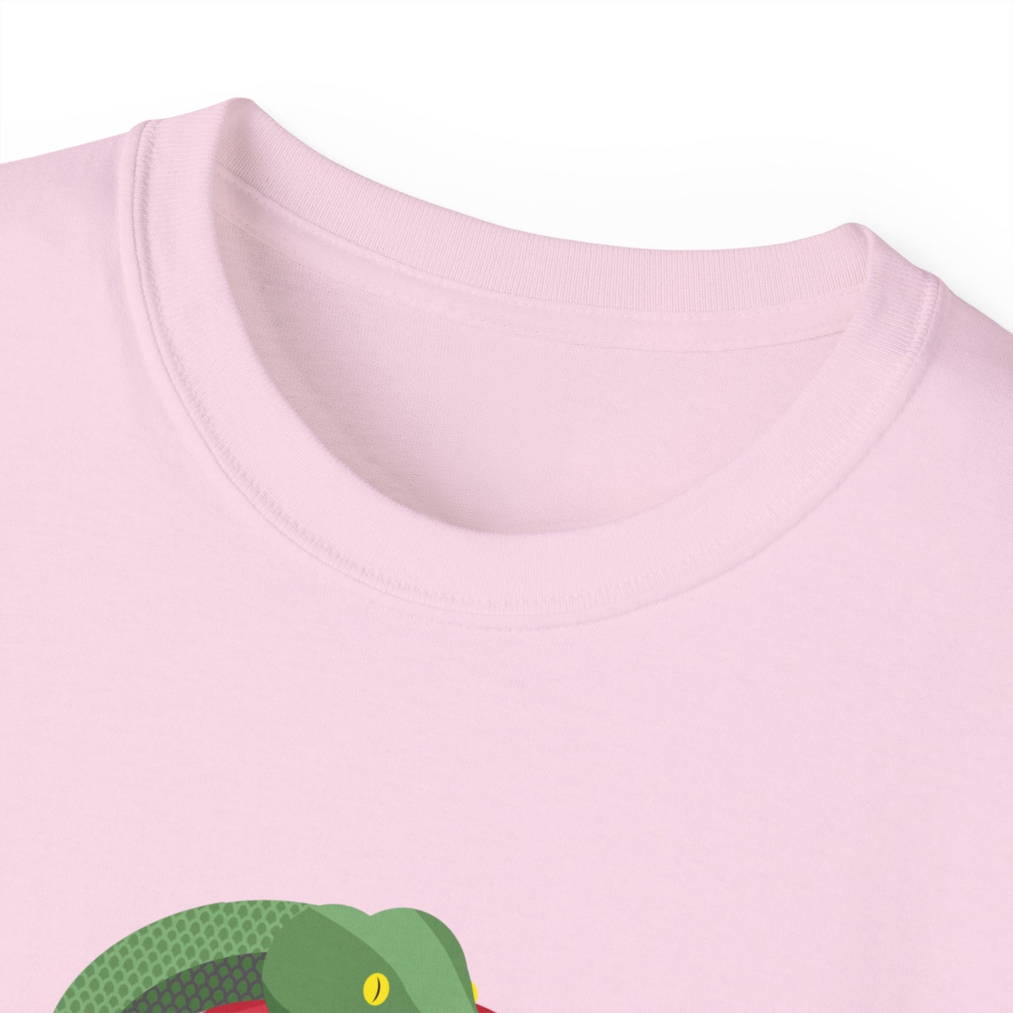 Camiseta de algodón ultra suave con ilustración La serpiente me obligó a hacerlo